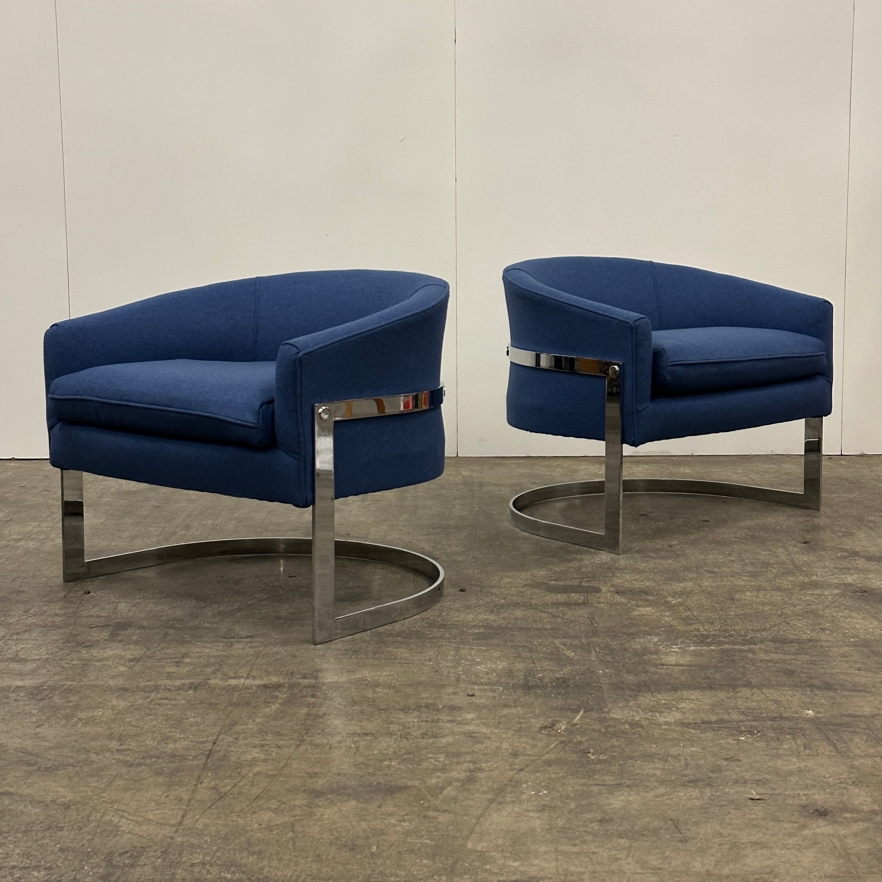Chrome Tub Chairs by John Mascheroni for Swaim
