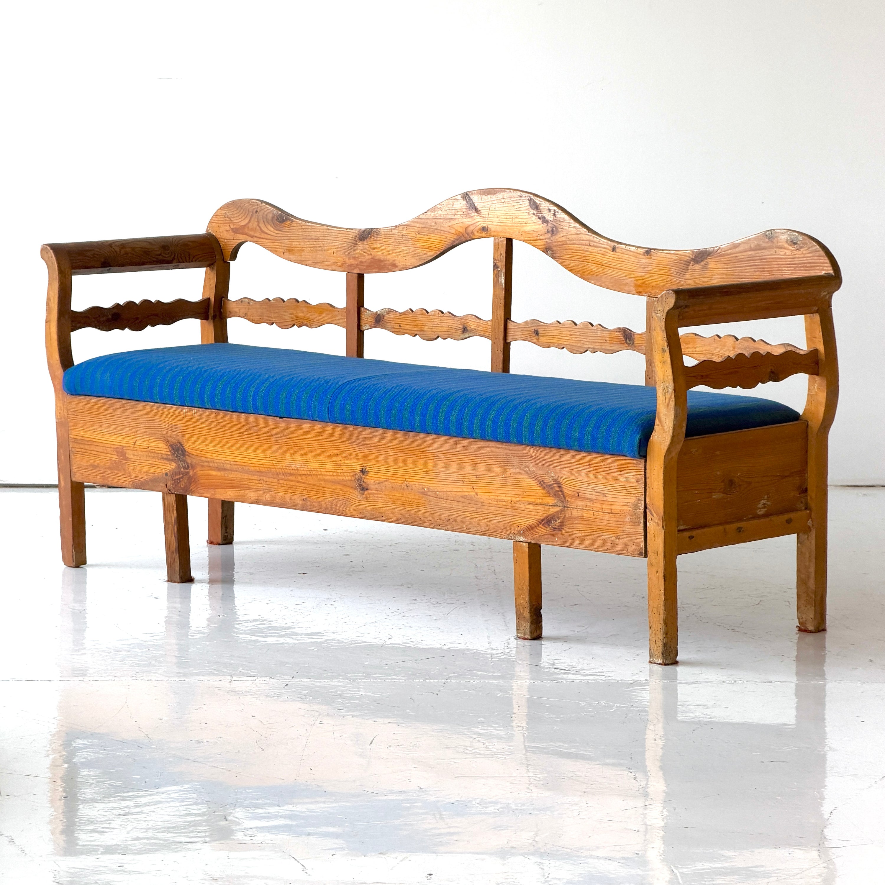 Primitive Swedish Pine Bench