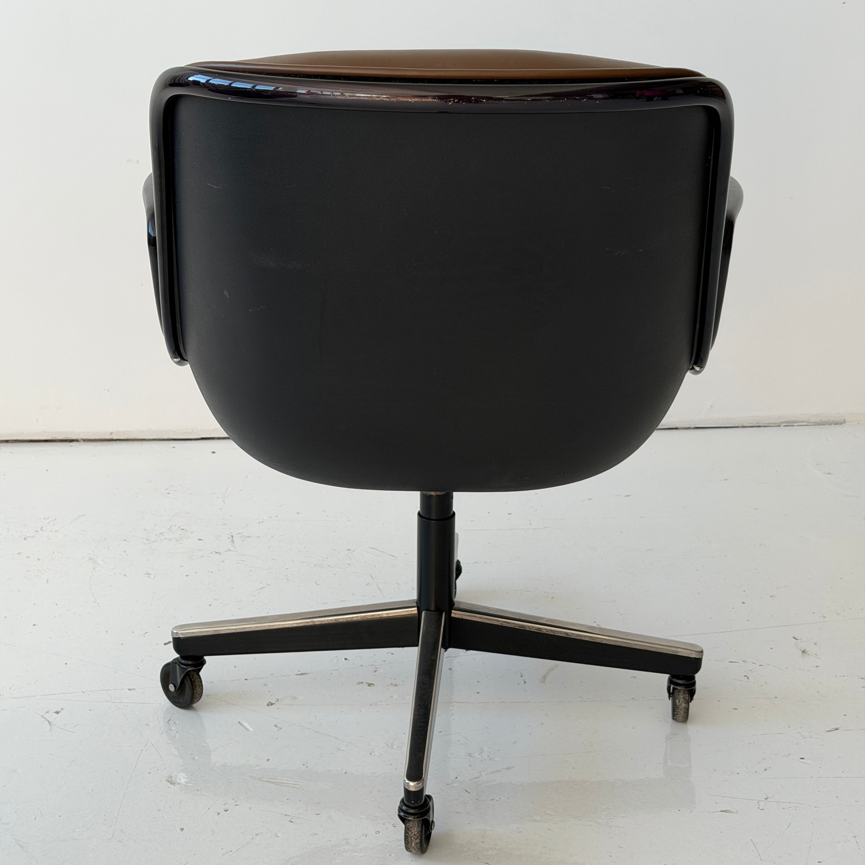 Brown Leather Pollock Desk Chair by Charles Pollock for Knoll