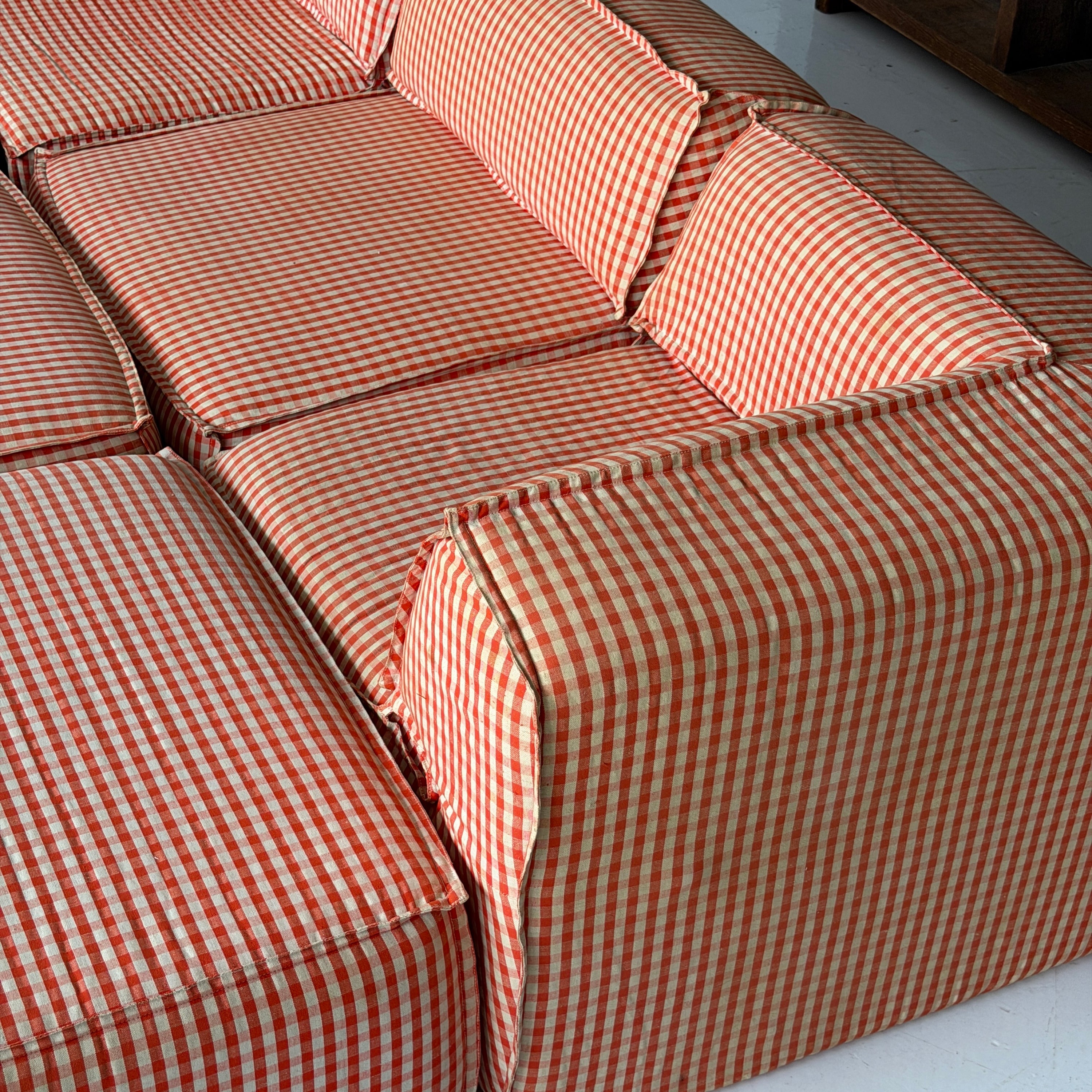 Playpen Sectional by Hans Hopfer for Roche Bobois in Gingham