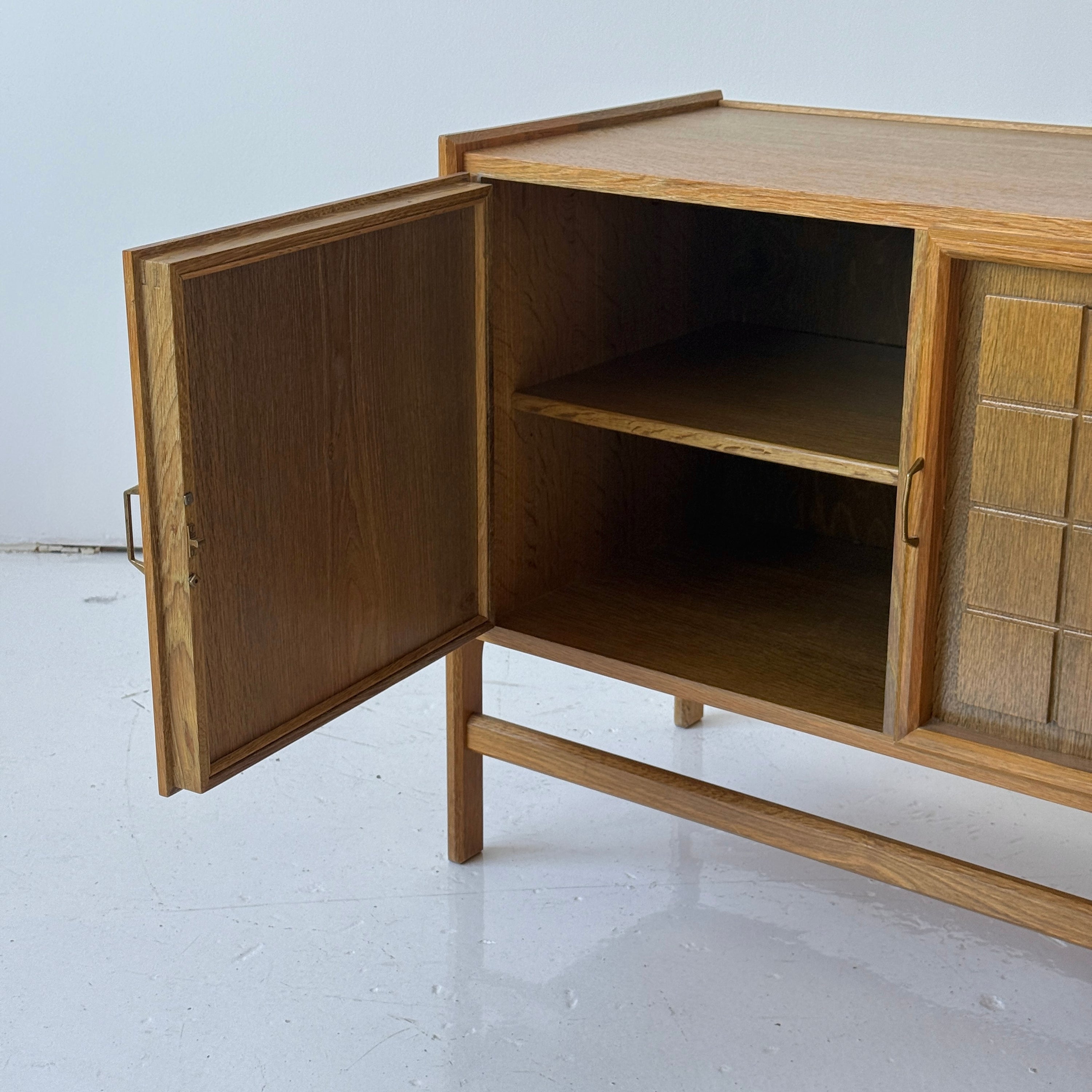 Danish Brutalist Two Tone Side Cabinet