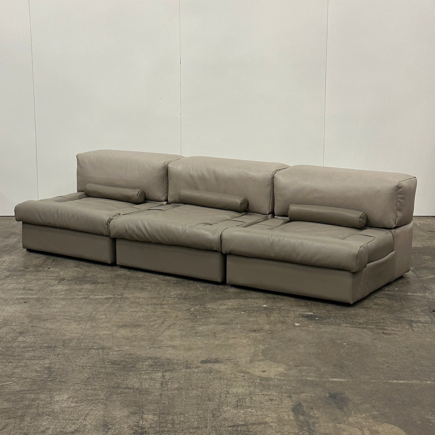 Brazilian Modular Leather Sofa/Chairs by Percival Lafer