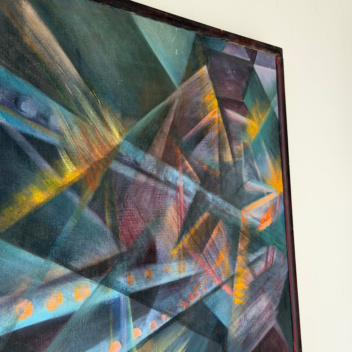 Abstract Oil Pastel on Canvas Painting