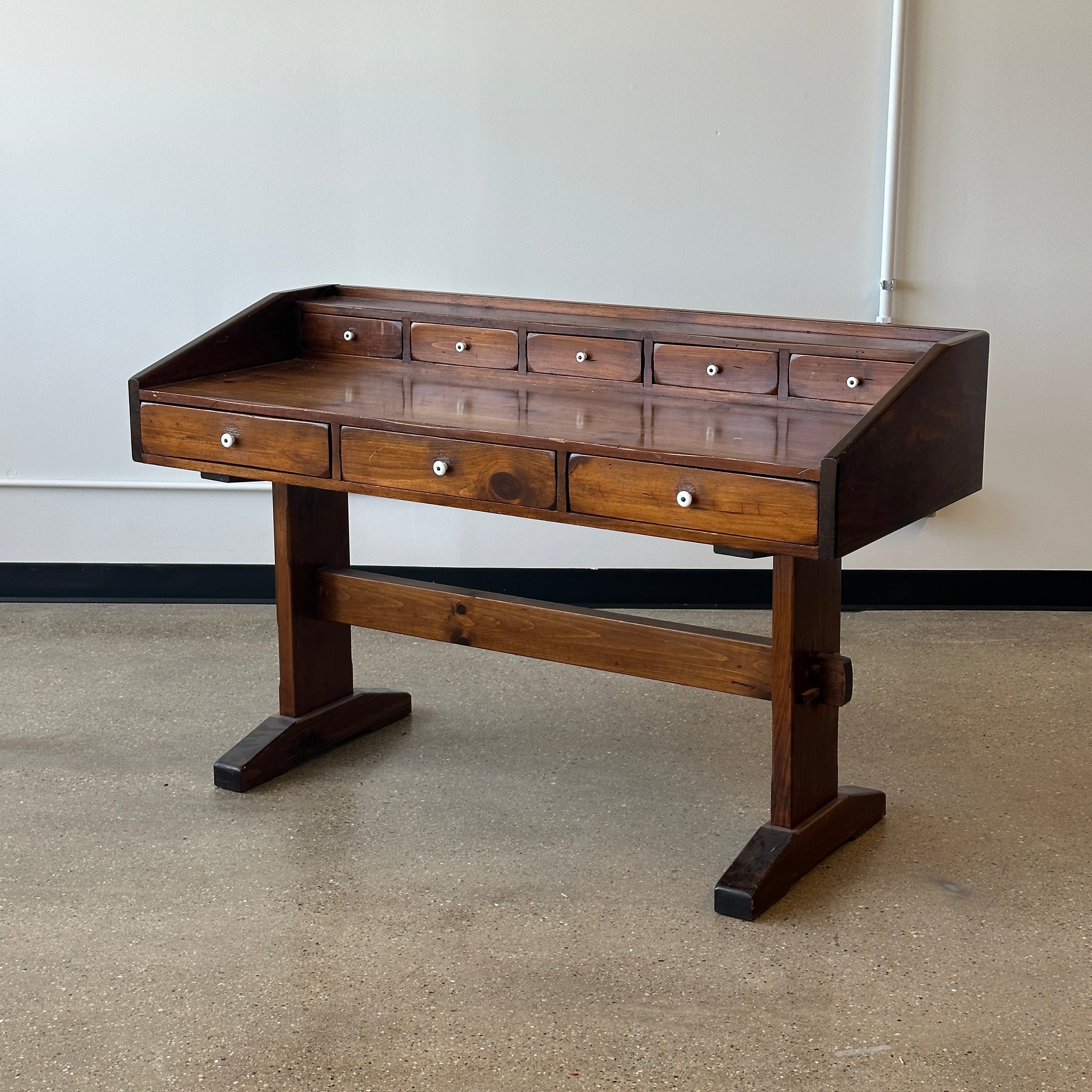 Antique Pine Tavern Desk