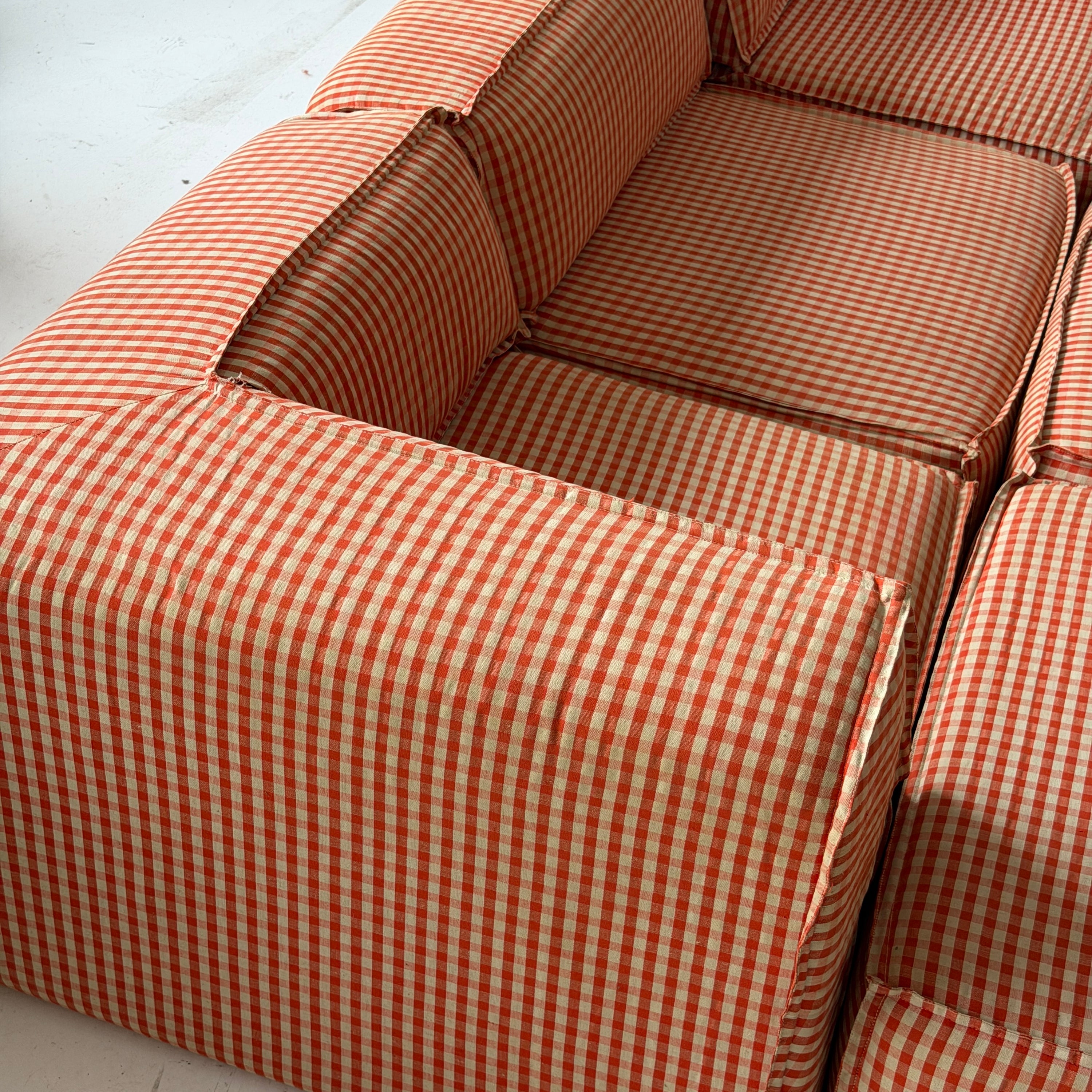Playpen Sectional by Hans Hopfer for Roche Bobois in Gingham