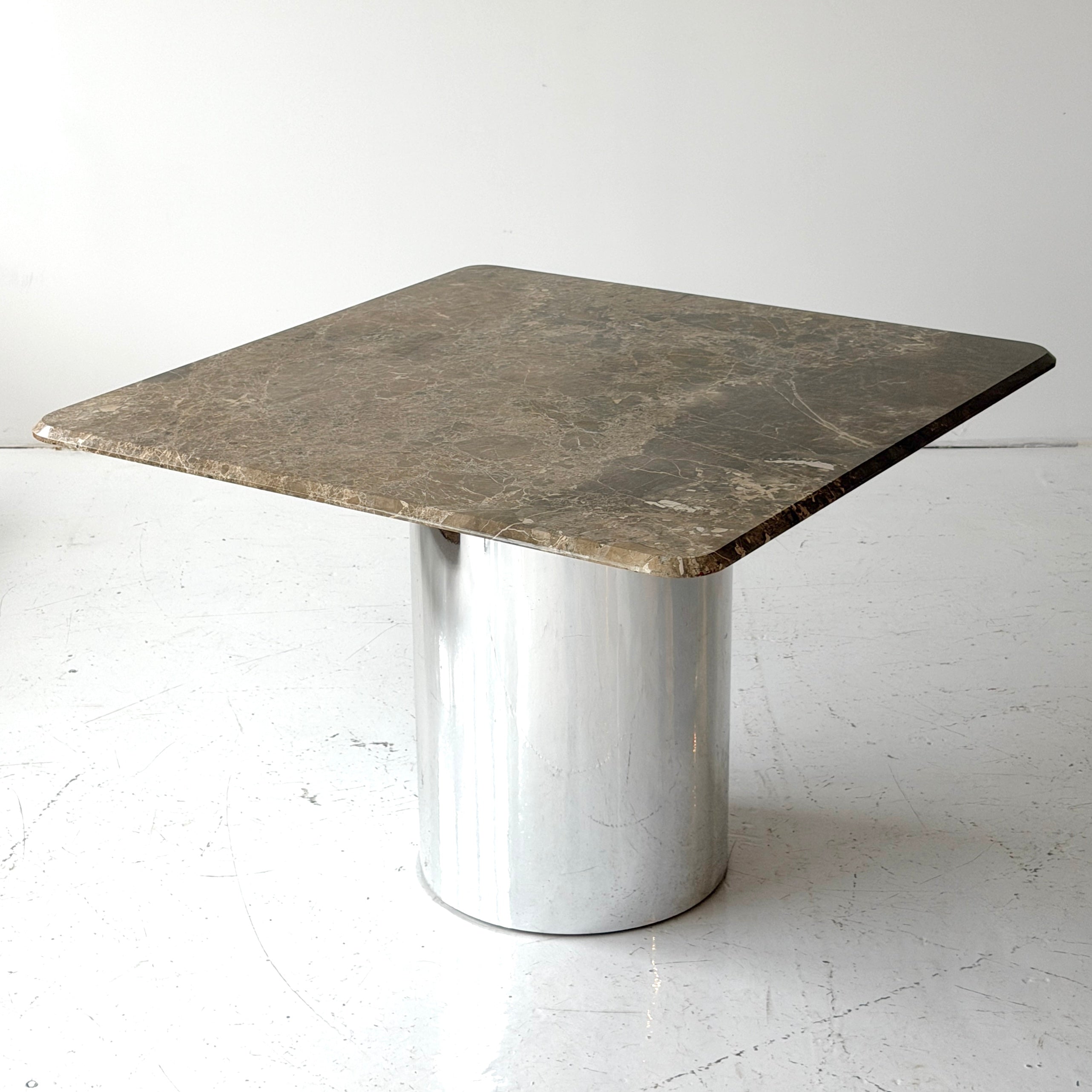 Chrome/Marble Square Dining Table
