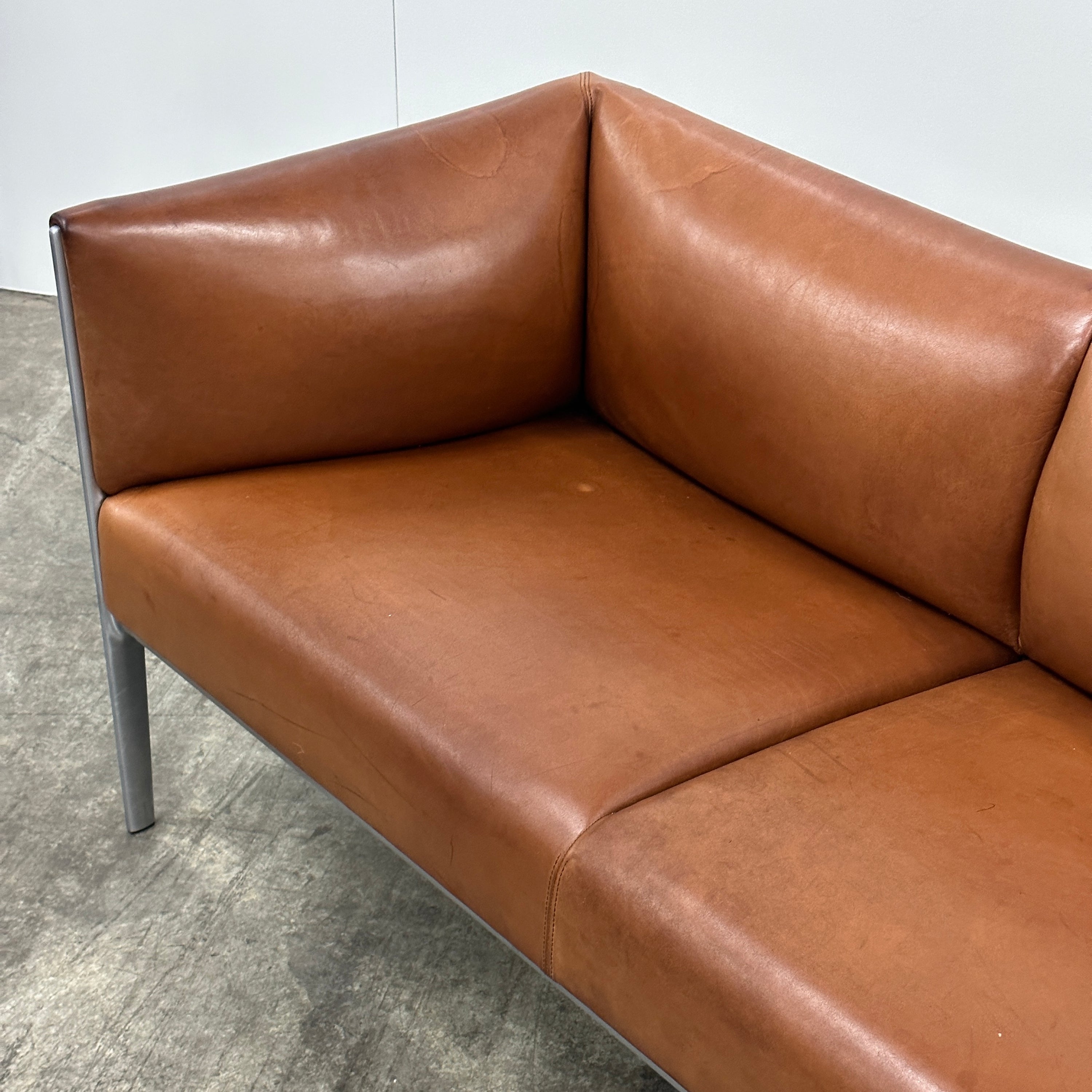 Brown Leather Asienta Sofa by Wilkhahn