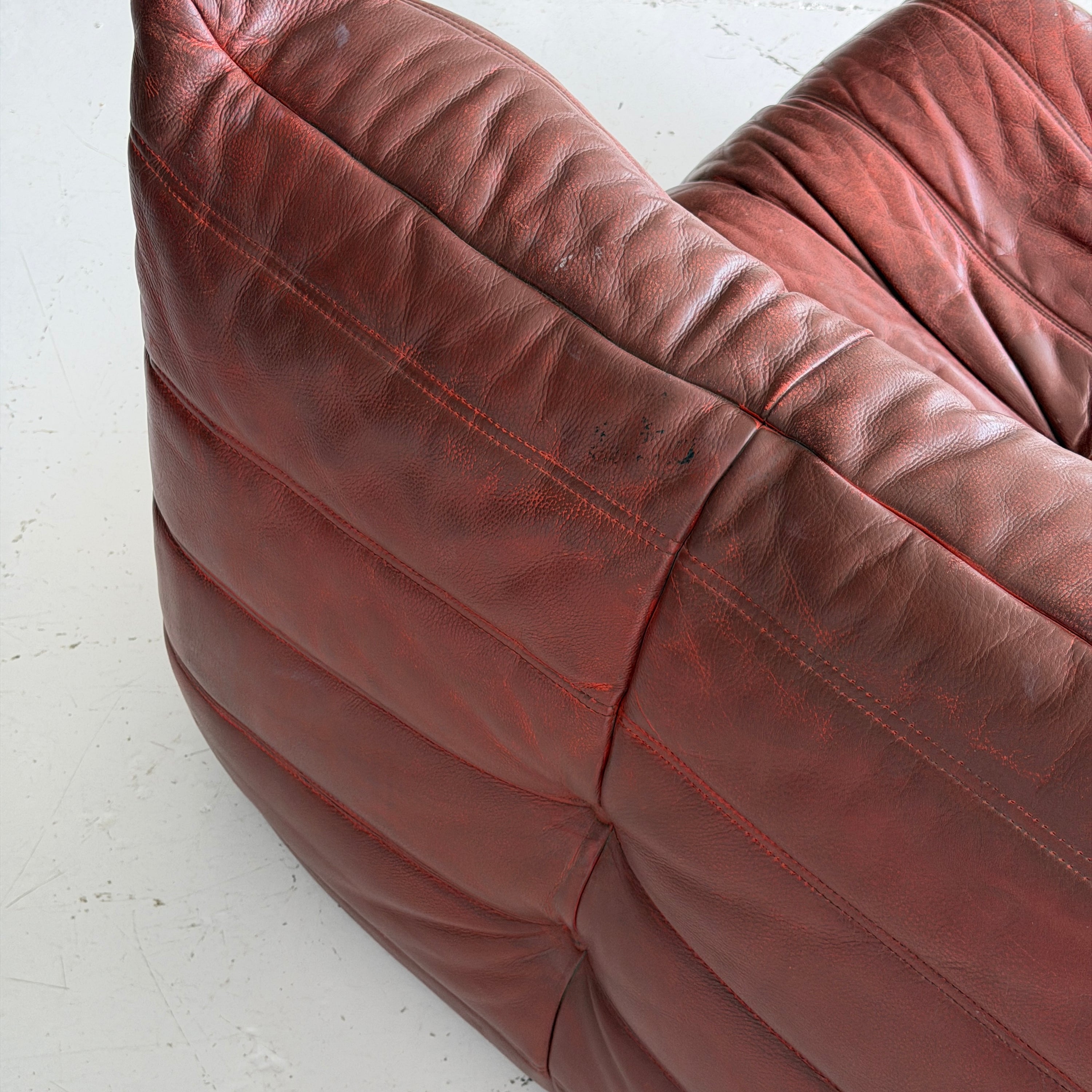 Leather Togo Loveseat by Michel Ducaroy for Ligne Roset