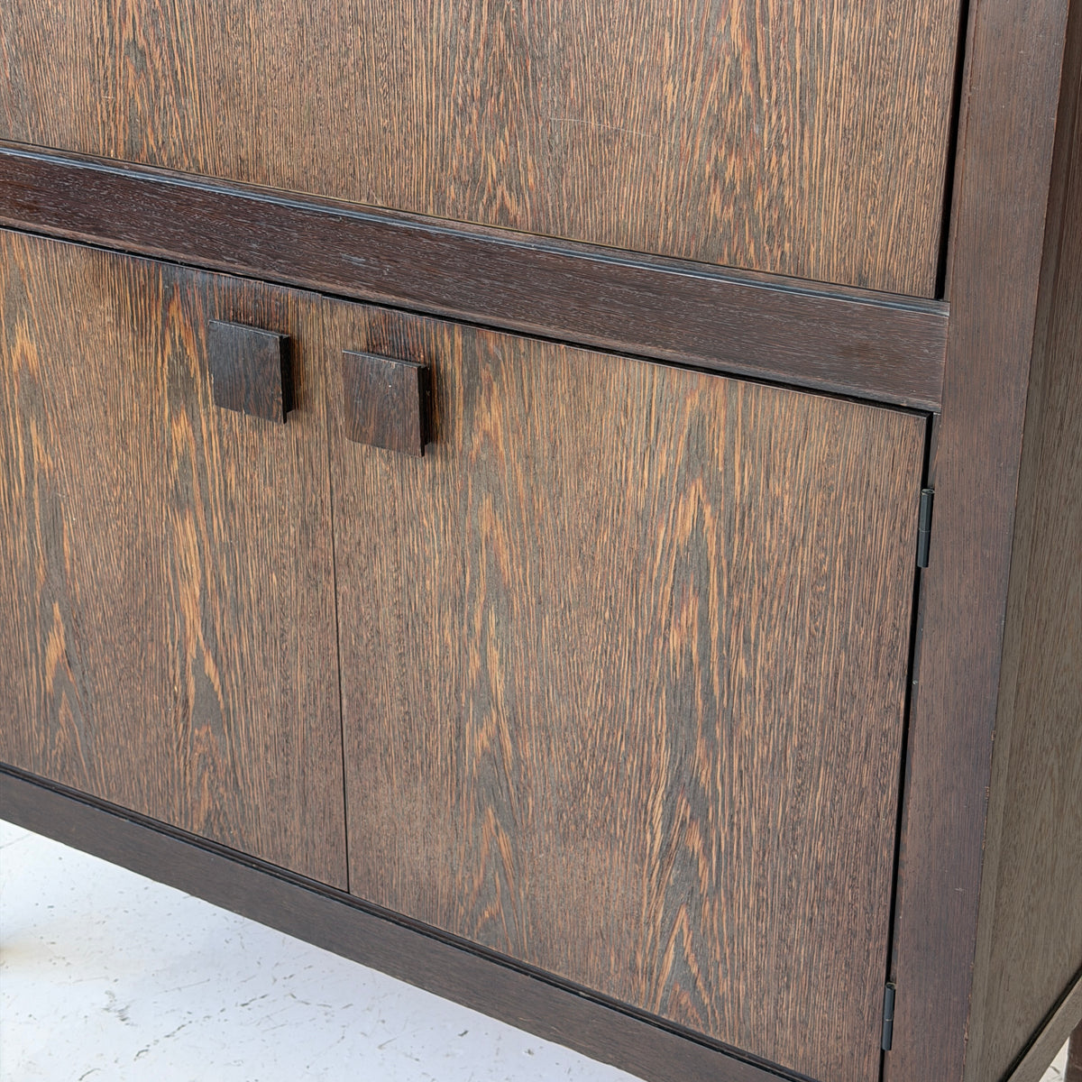 Belgian Wenge Wood Brutalist Cabinet