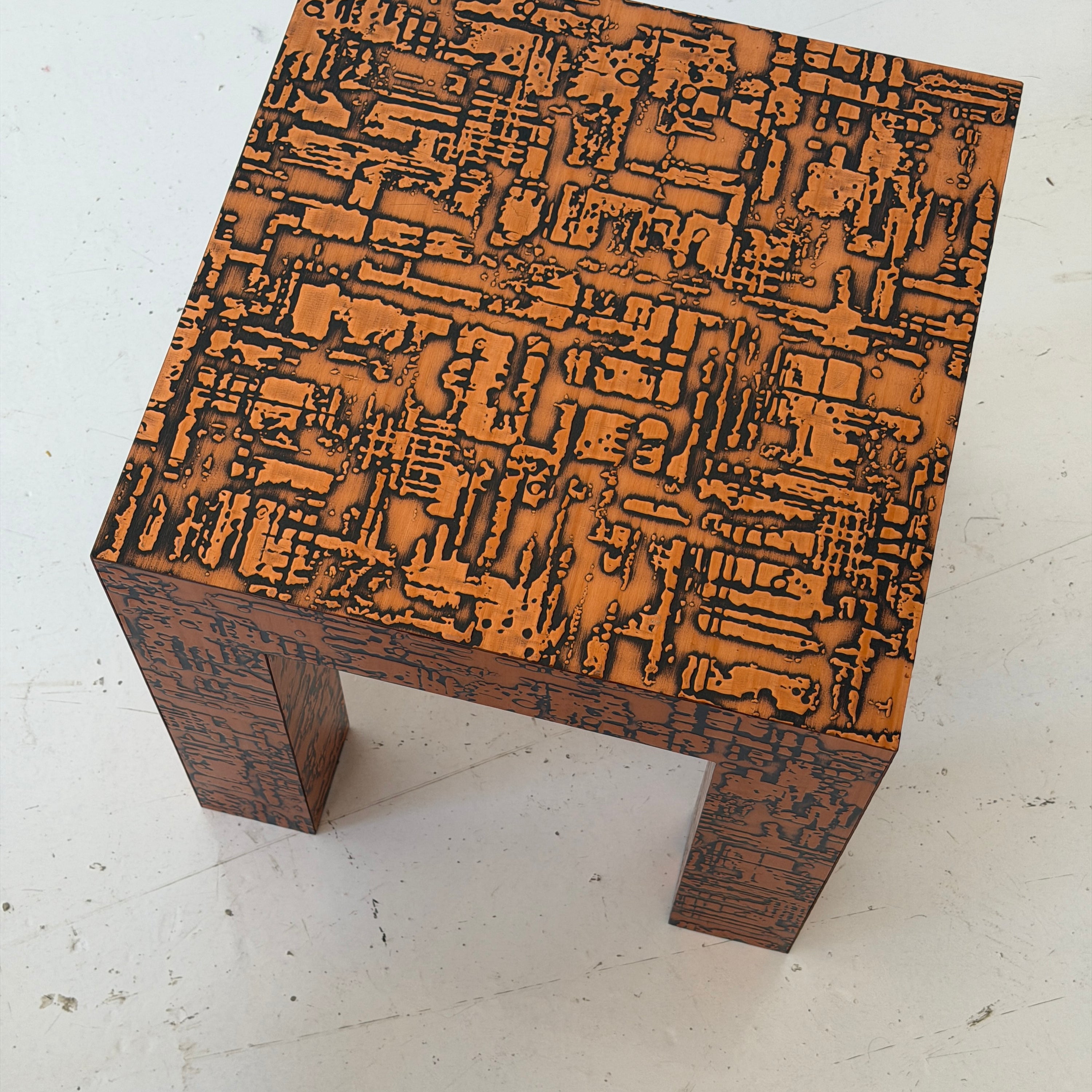 Embossed Copper Laminate Side Tables