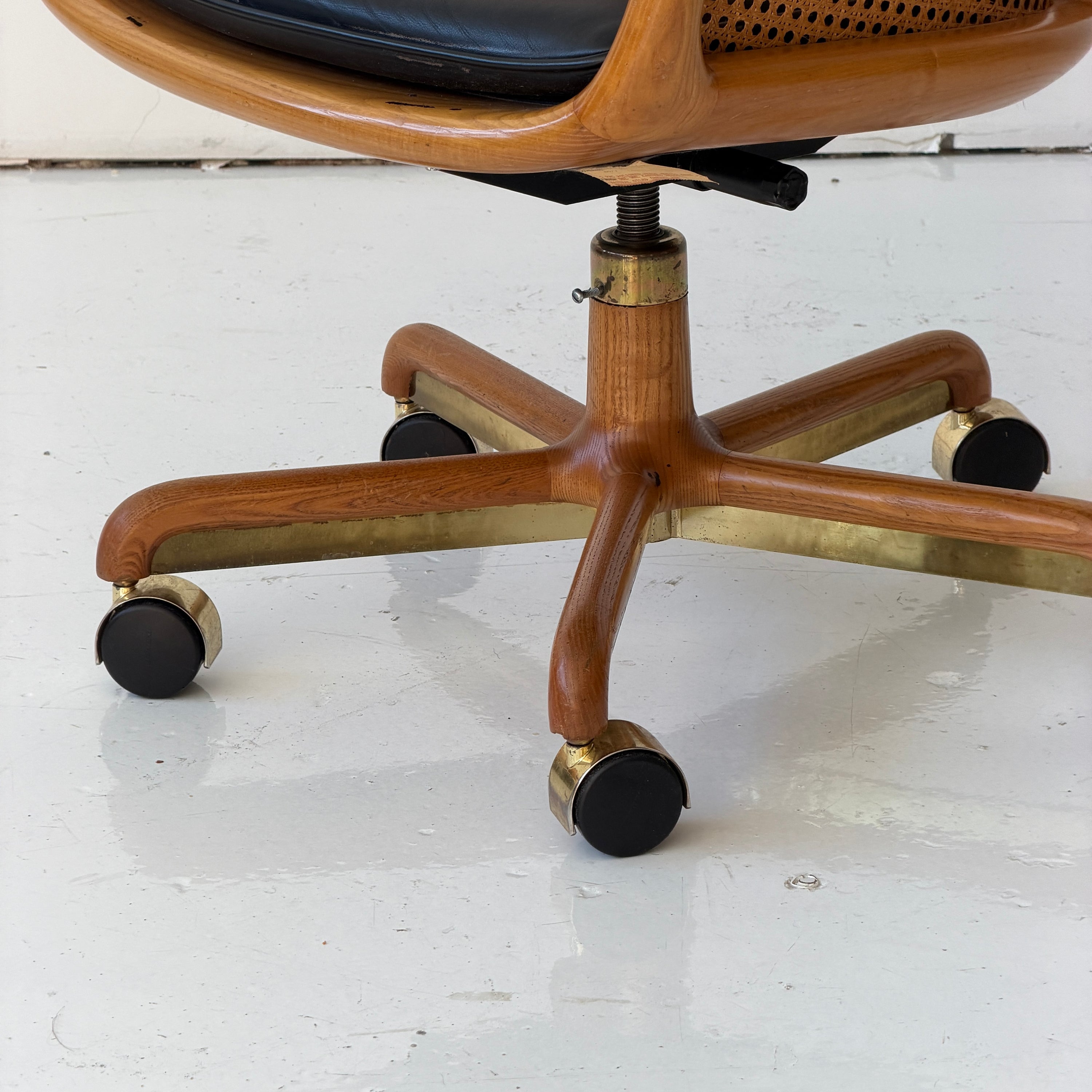 Caned Swivel Desk Chair by Ward Bennett