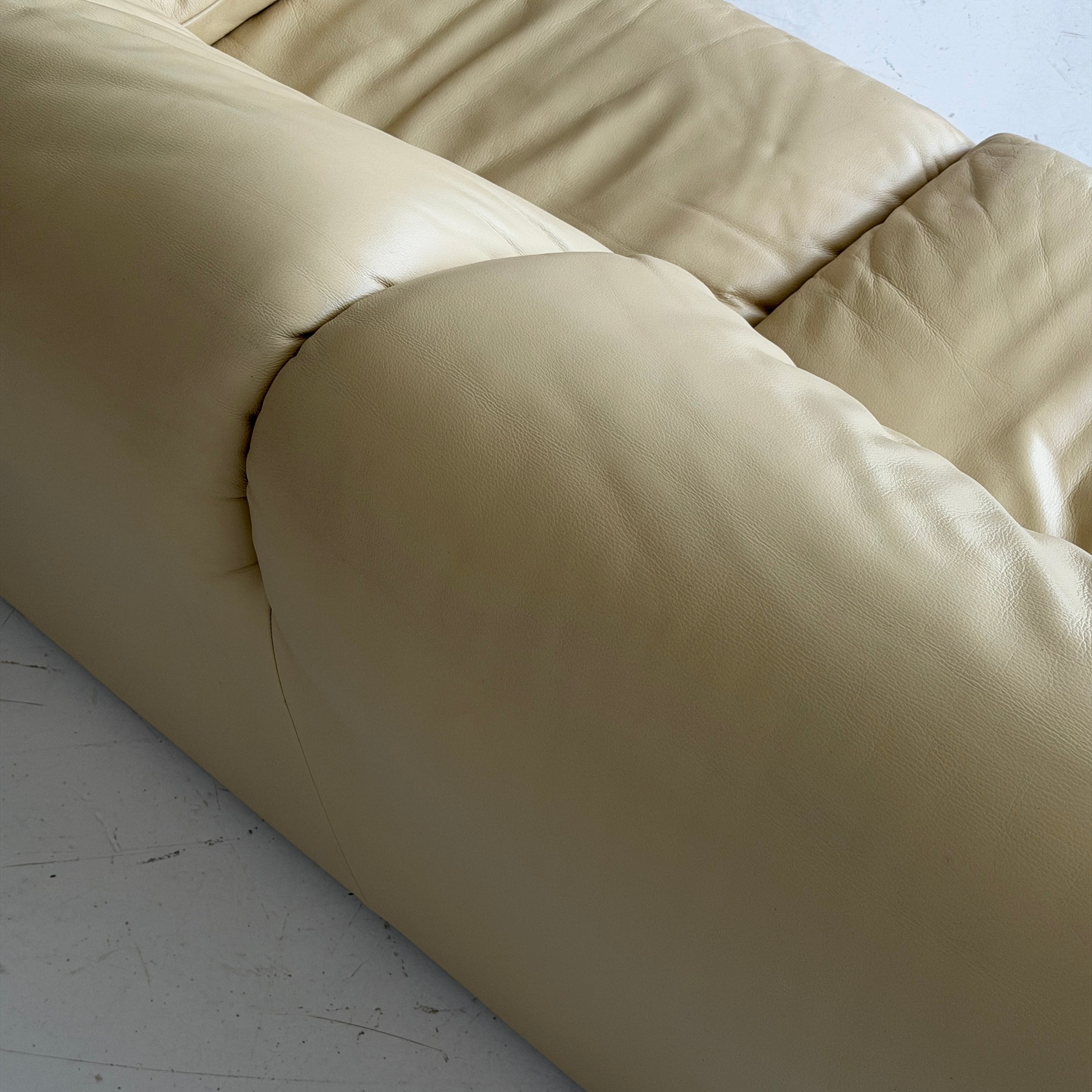 Leather Maralunga Sofa by Vico Magistretti for Cassina