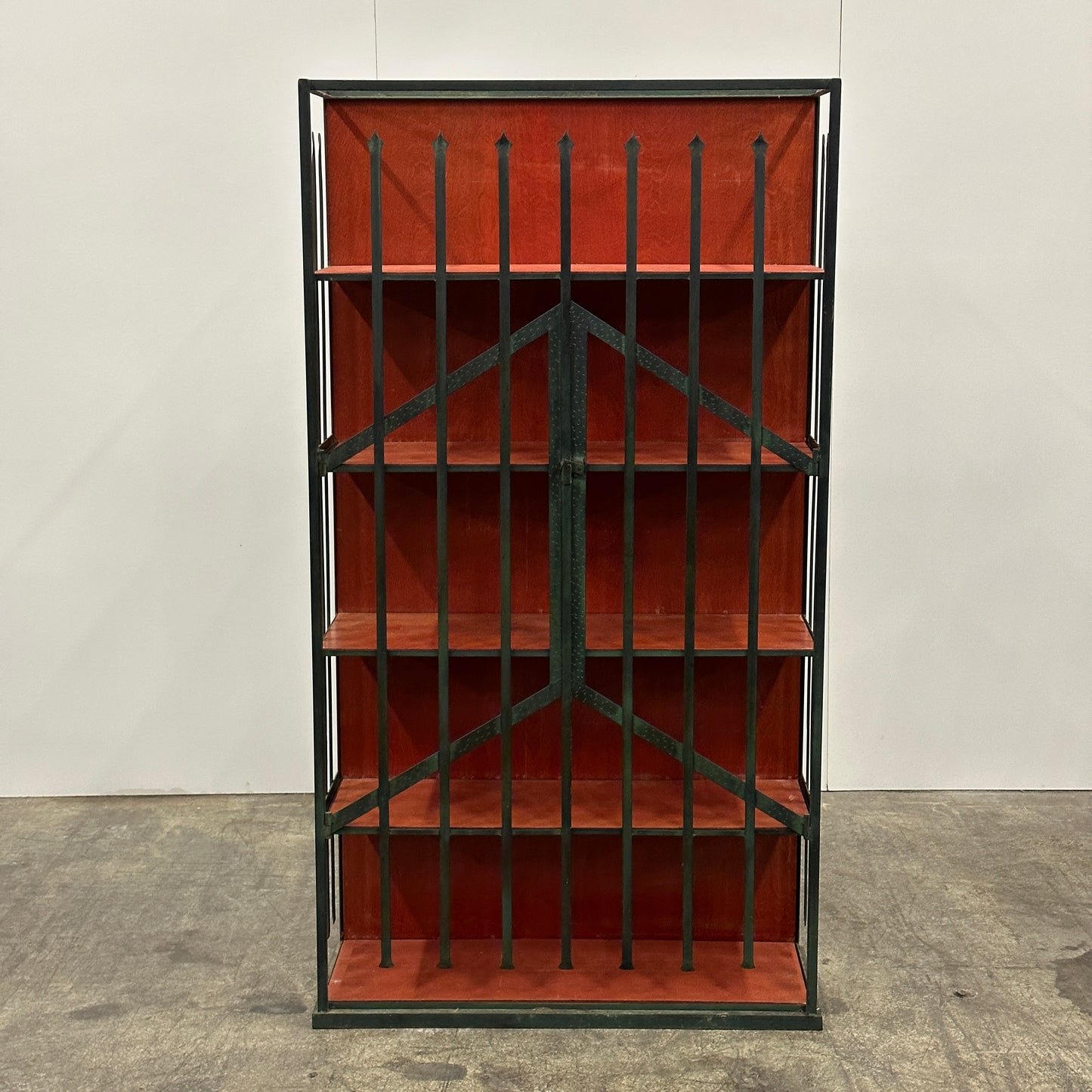 Brutalist Metal Curio Cabinet