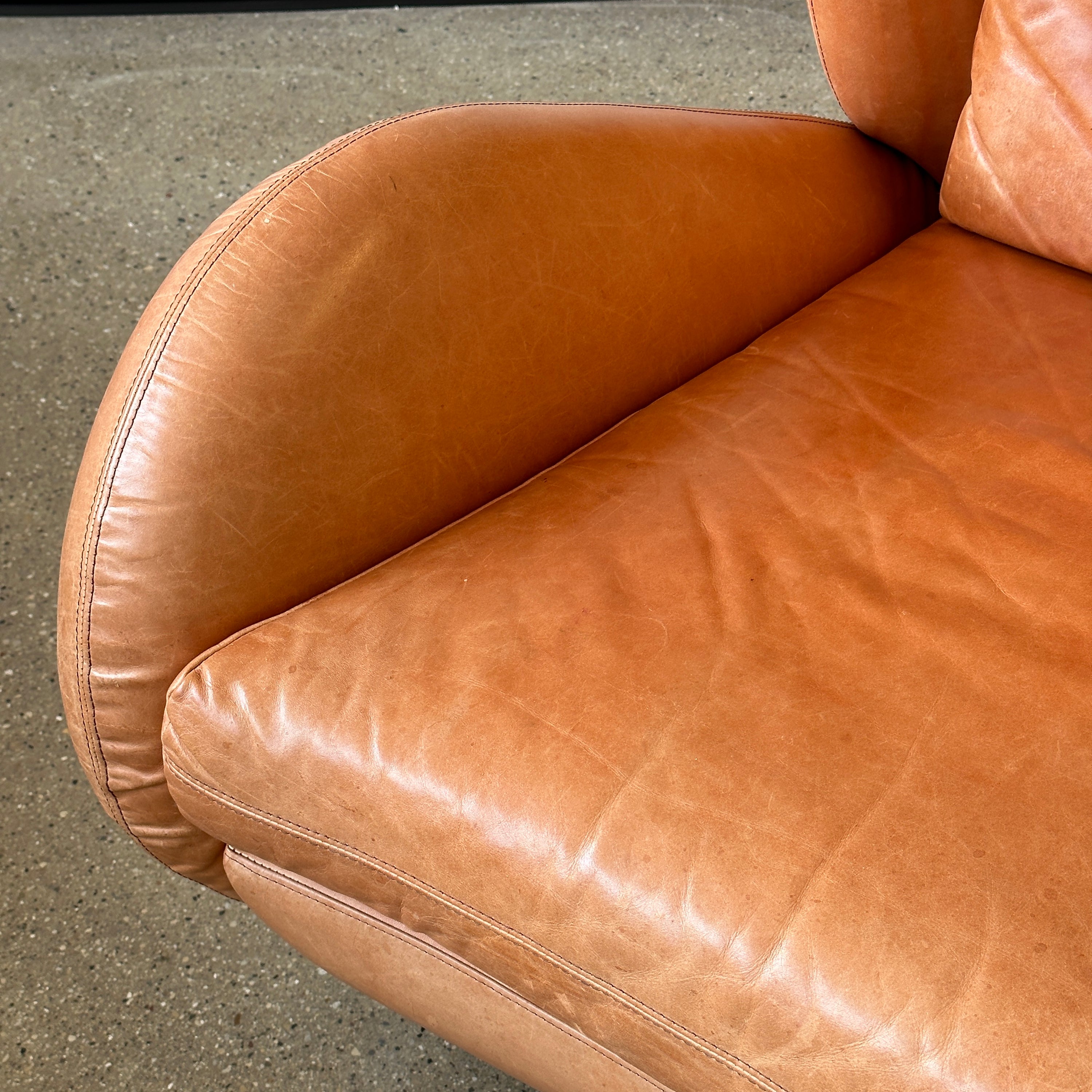 Fiftyish Wingback Leather Chair by Vladimir Kagan for American Leather