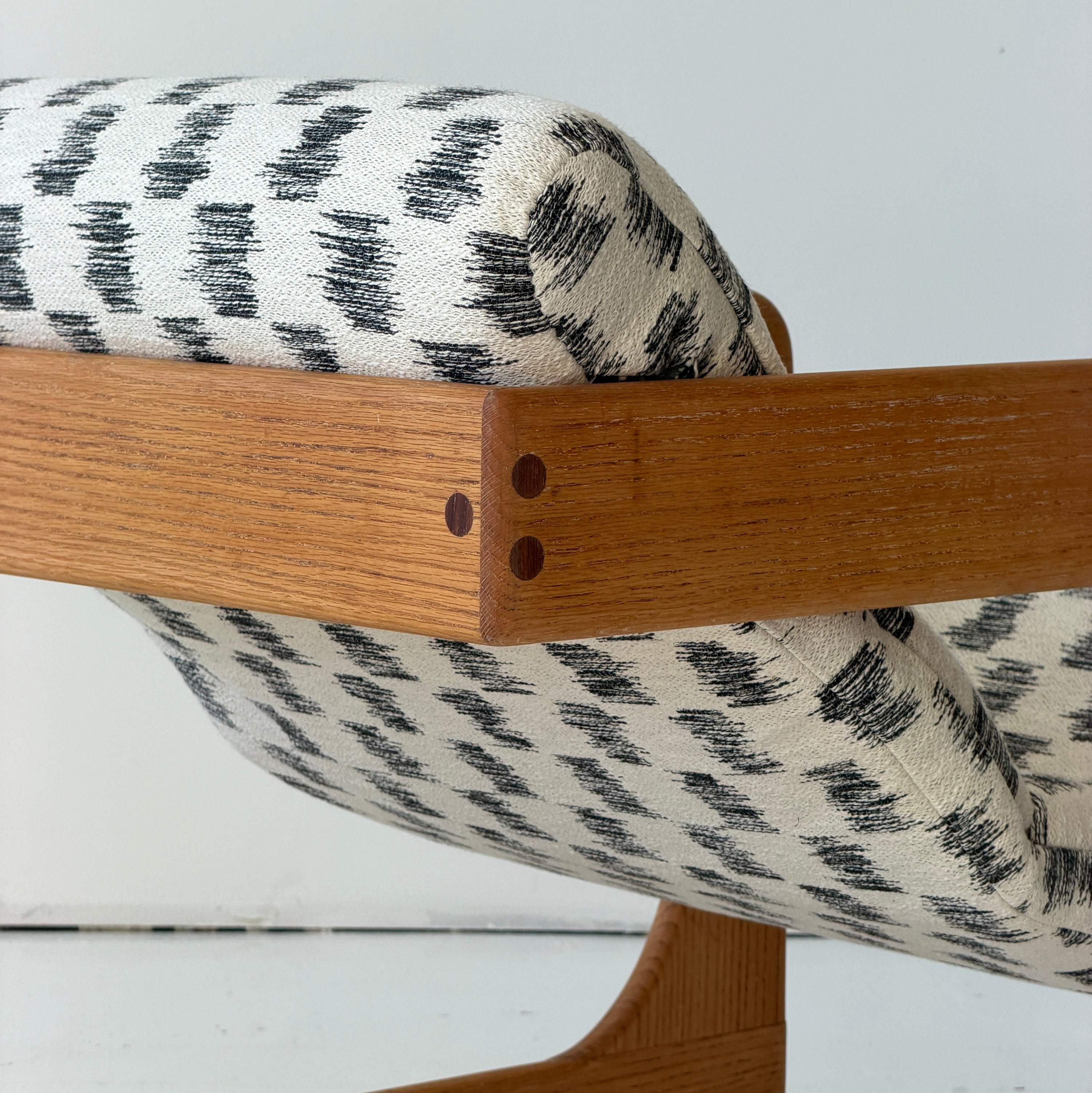 Brutalist Oak Lounge Chair by Lou Hodges