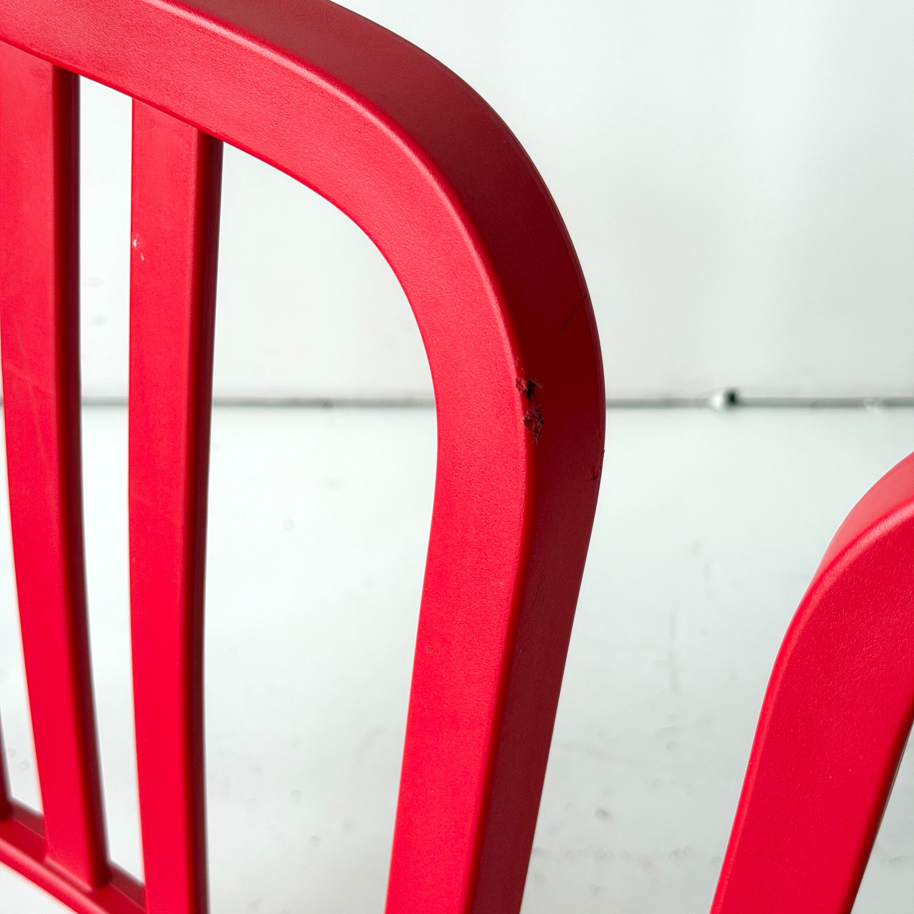 Red 1006 Plastic Navy Chairs by Emeco