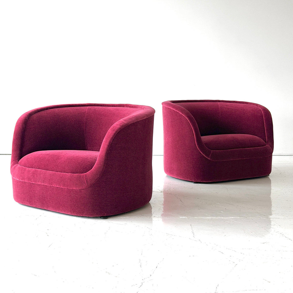 Cartouche Chairs by Ward Bennett for Brickell Associates in Mohair