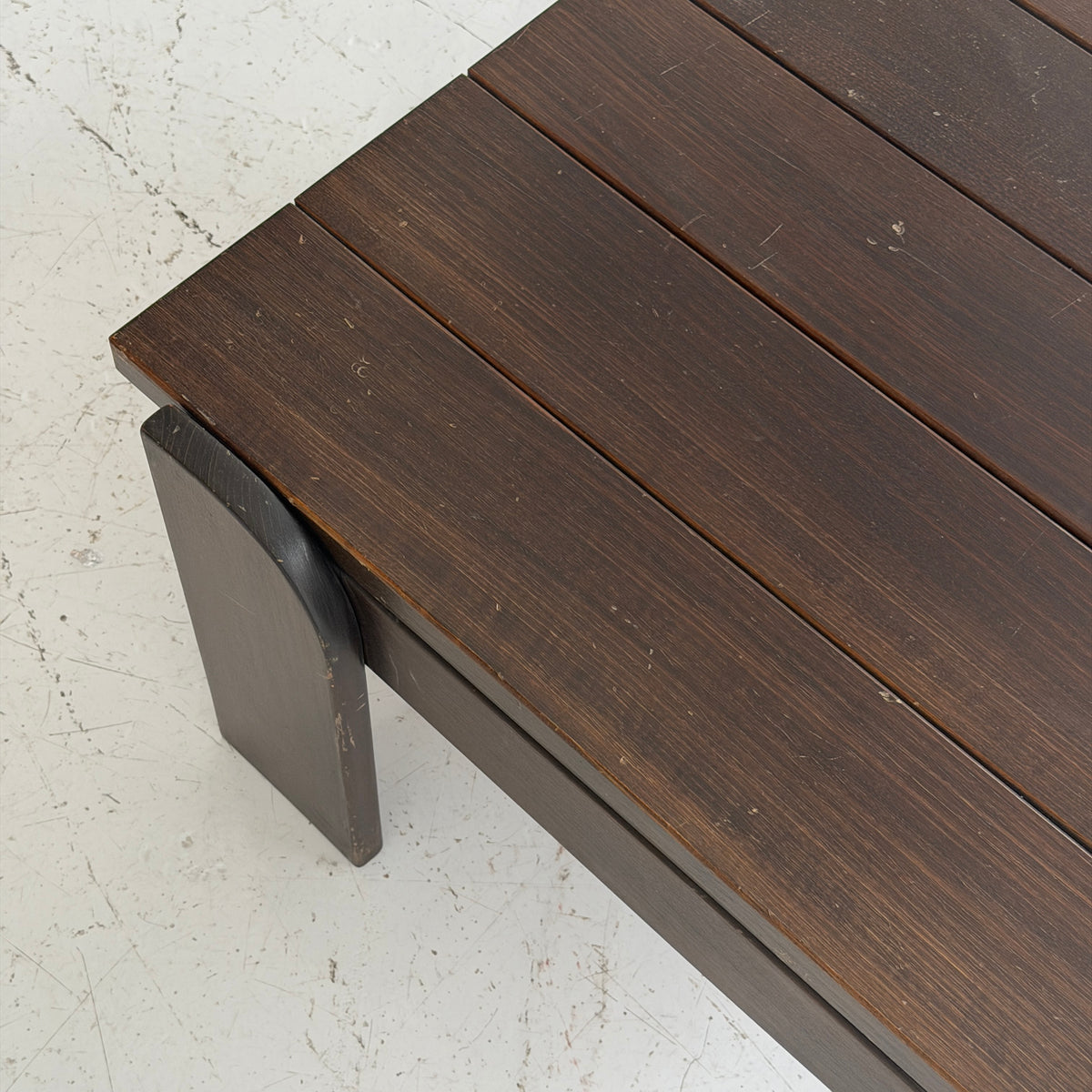 Dutch Brutalist Dark Wood Coffee Table