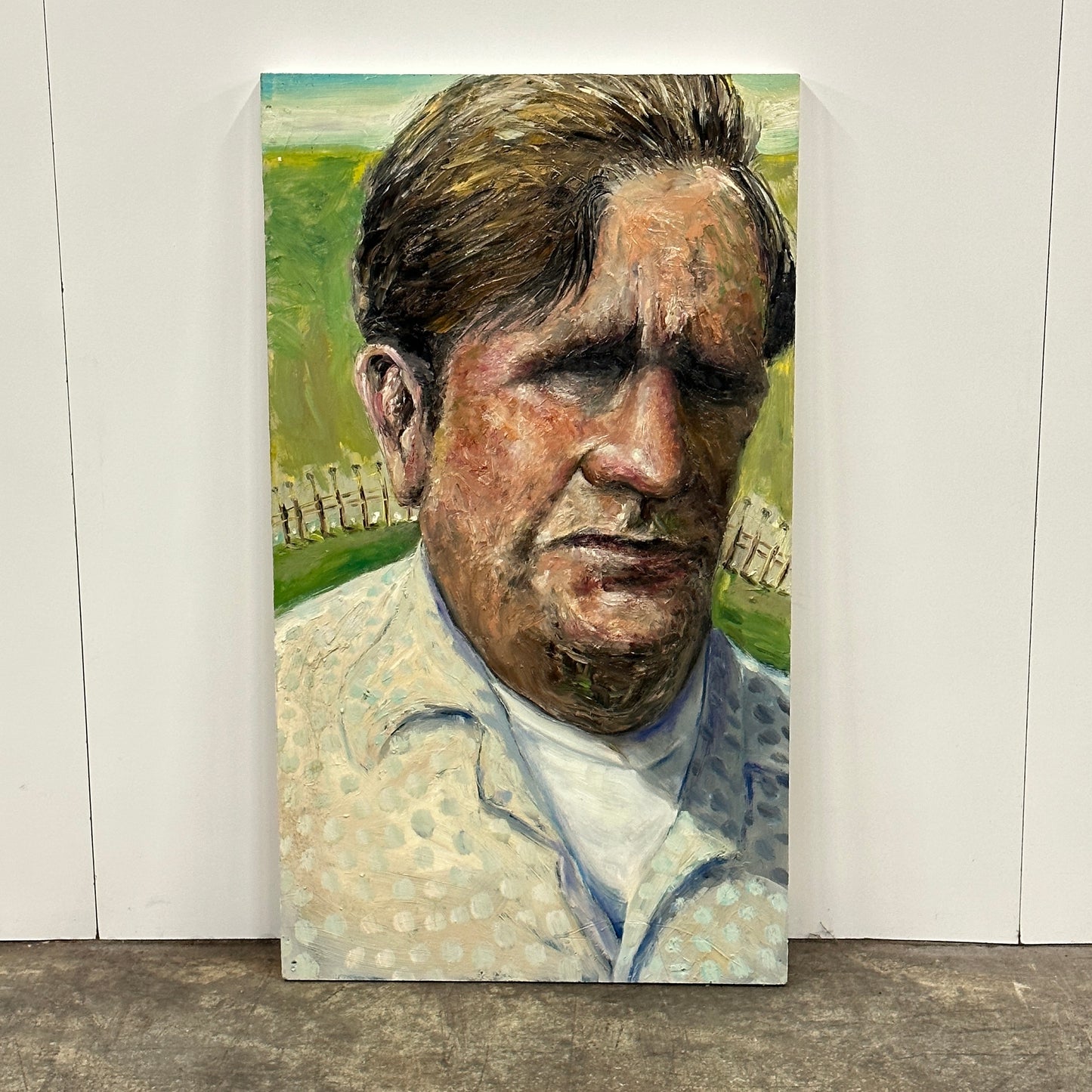 Oil Portrait Painting on Wood Board