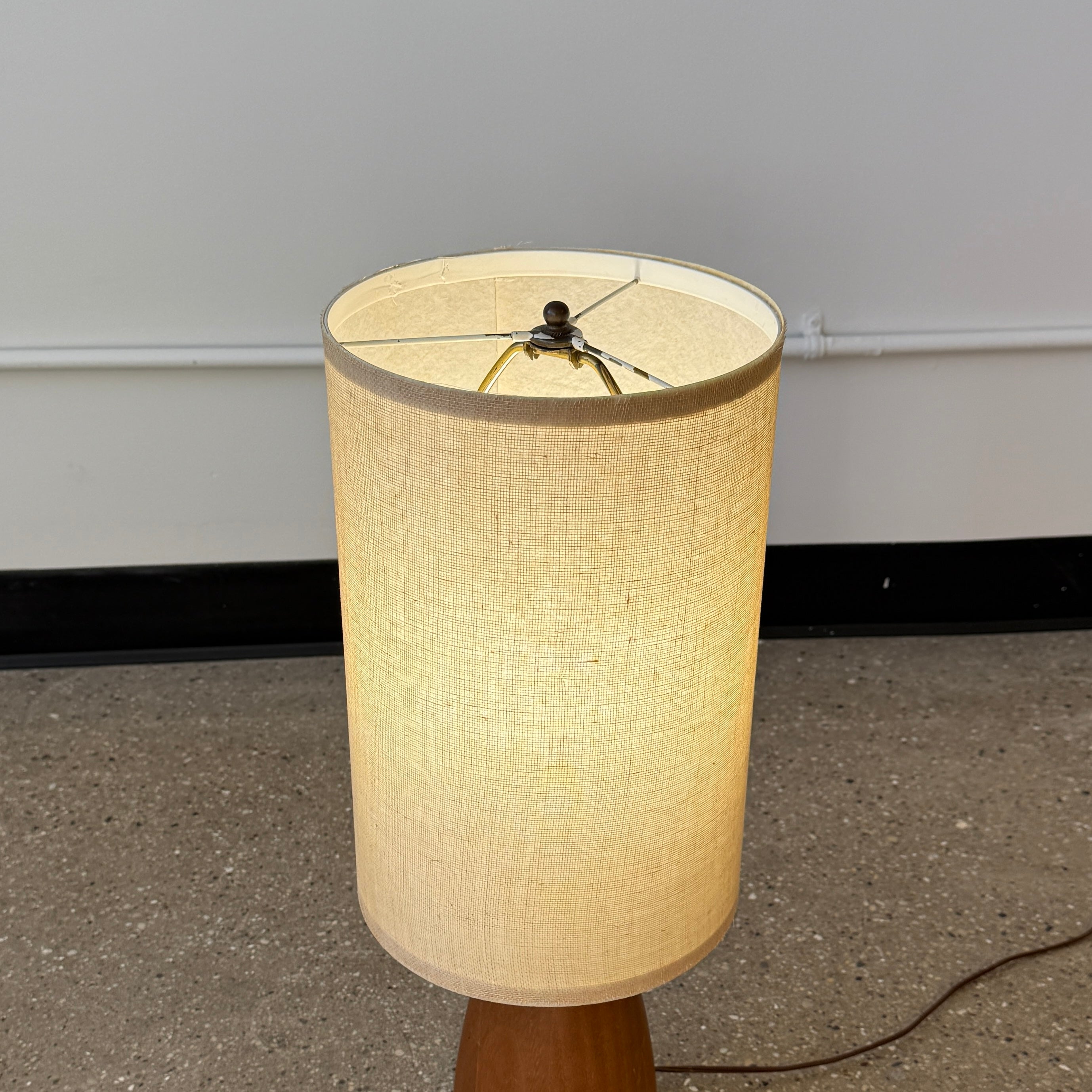 Mid Century Turned Teak Lamp