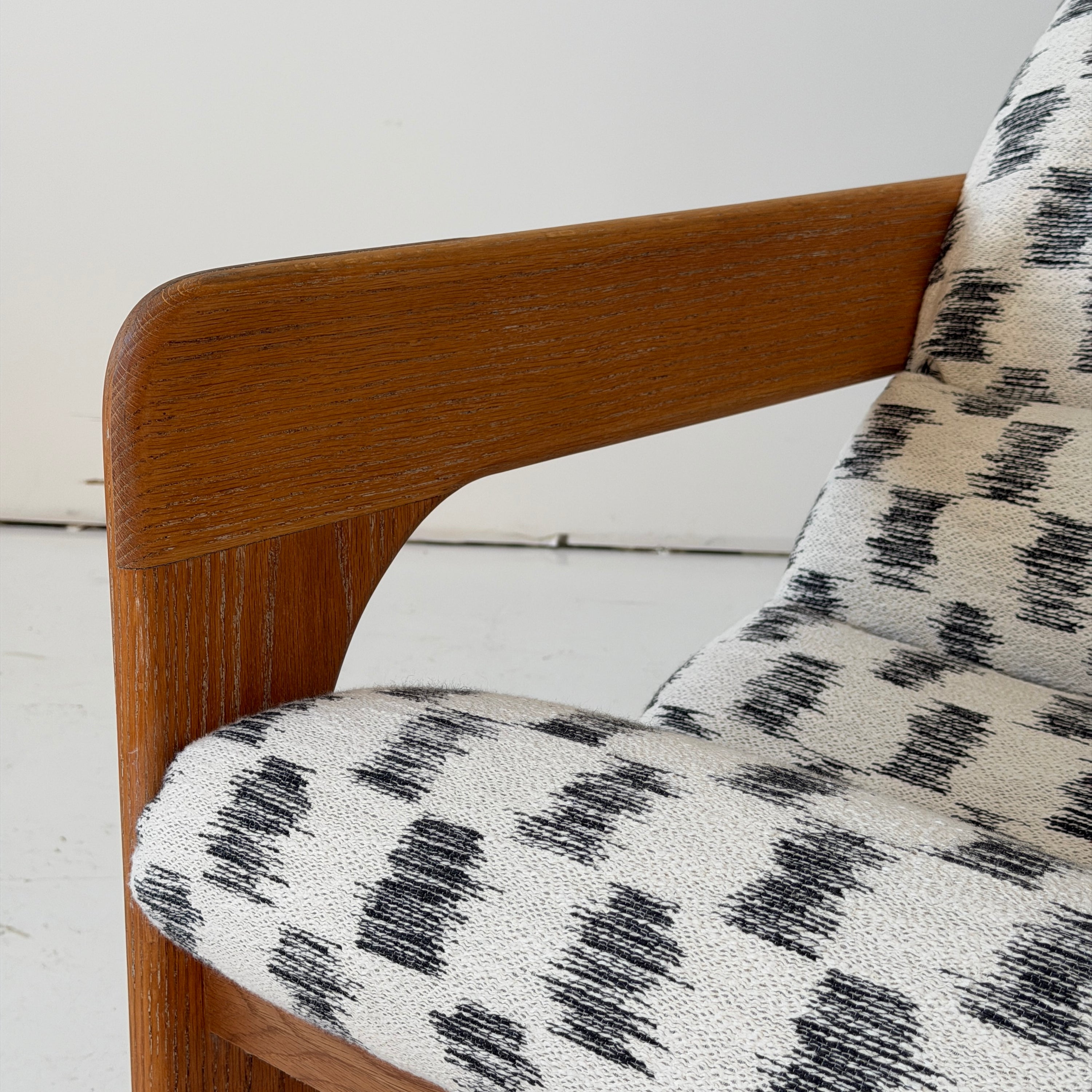 Brutalist Oak Lounge Chair by Lou Hodges