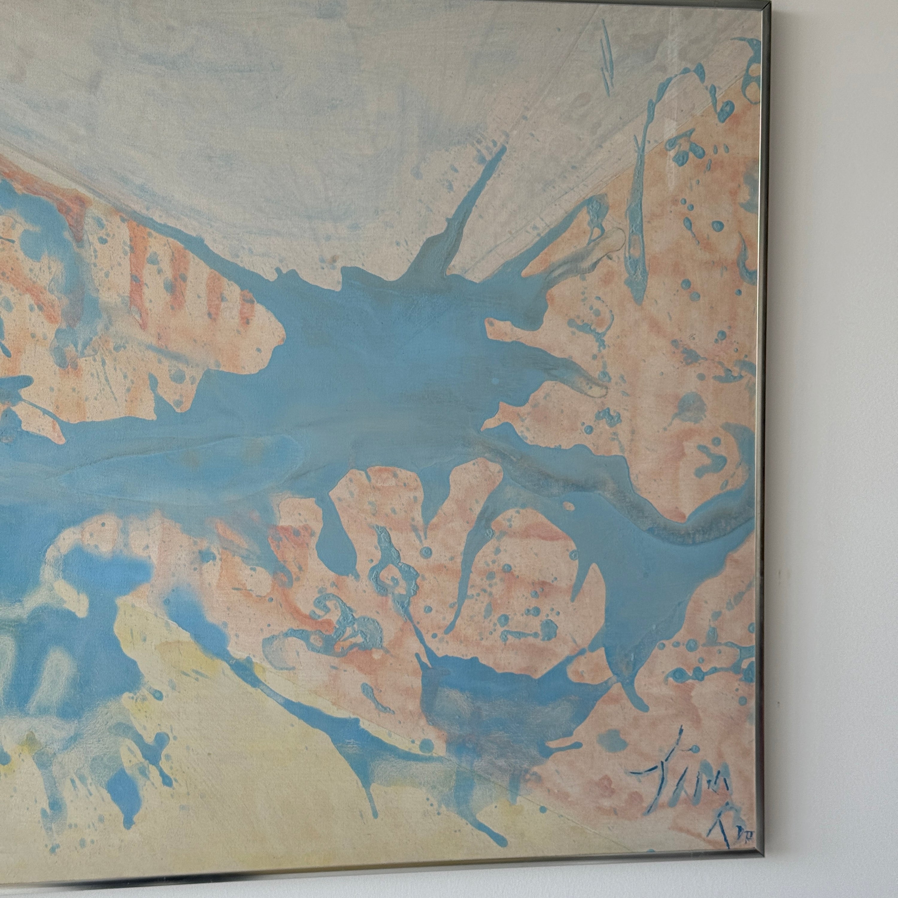 Abstract Framed Acrylic on Canvas Painting
