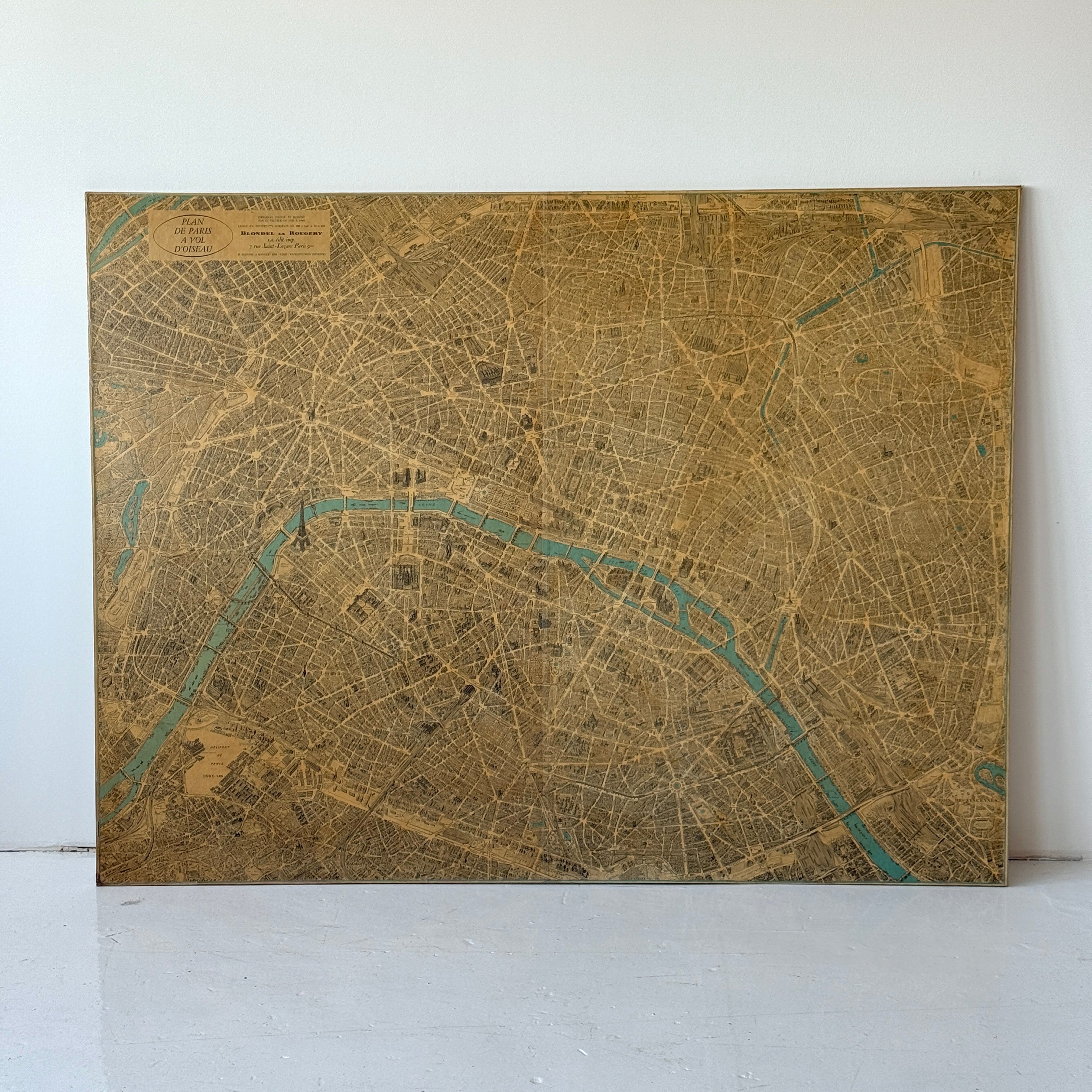 Vintage Oversized Map of Paris by George Peltier