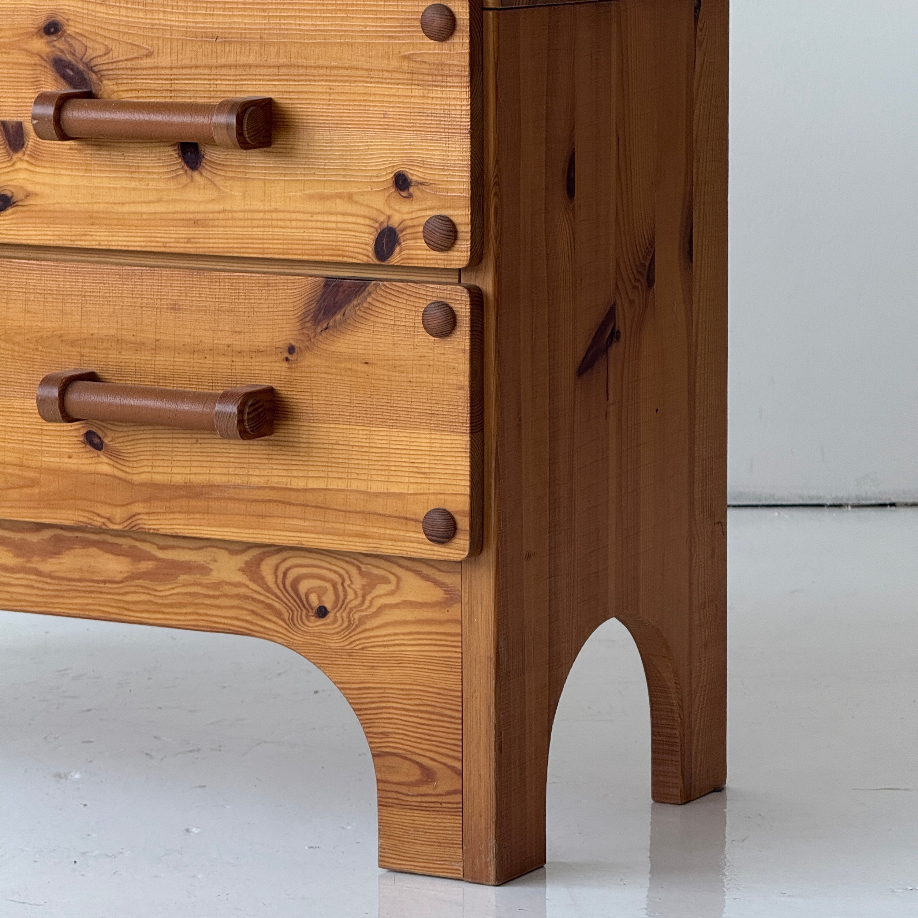 Swedish Pine Dresser w/ Leather Pulls