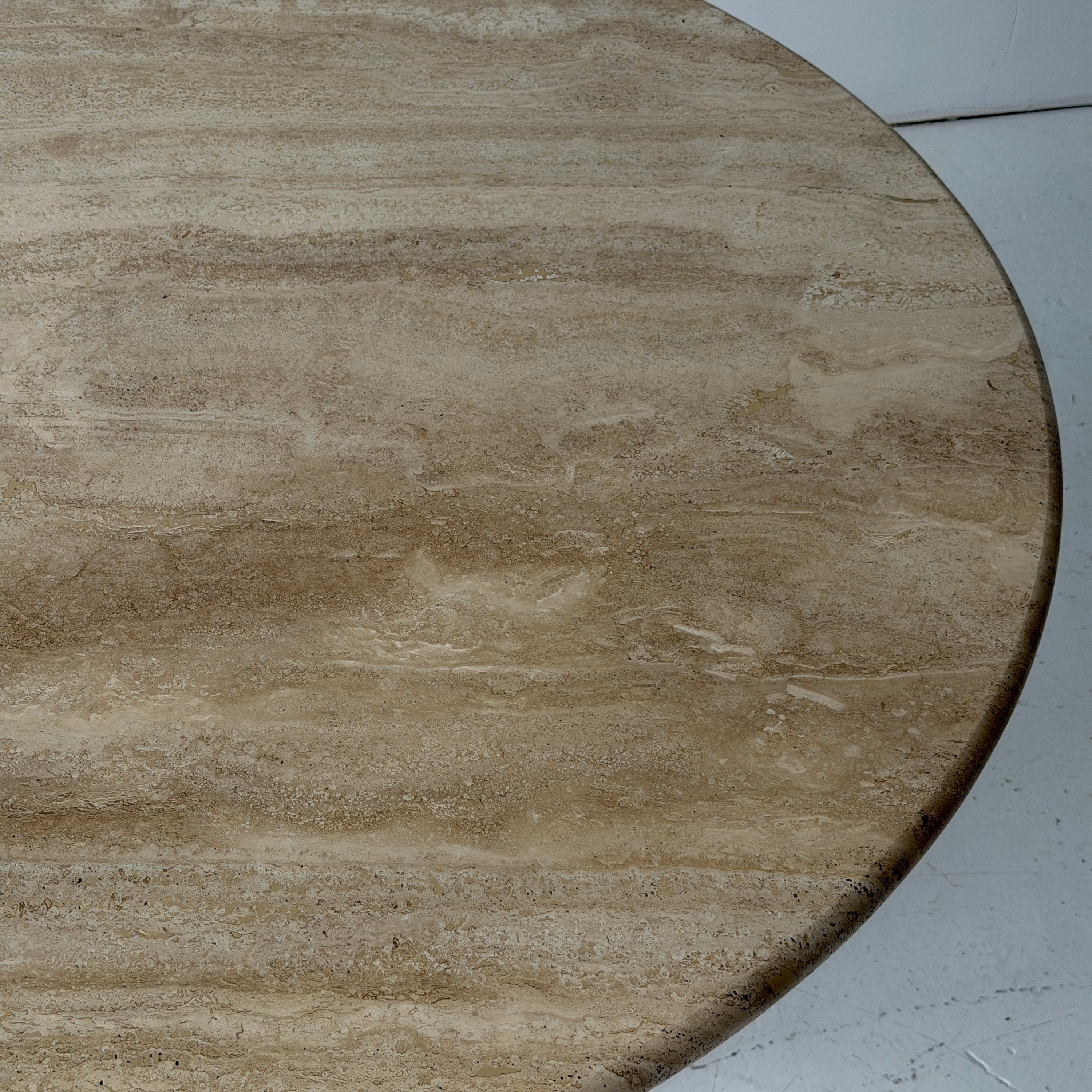 Travertine Circle Table by Stone International