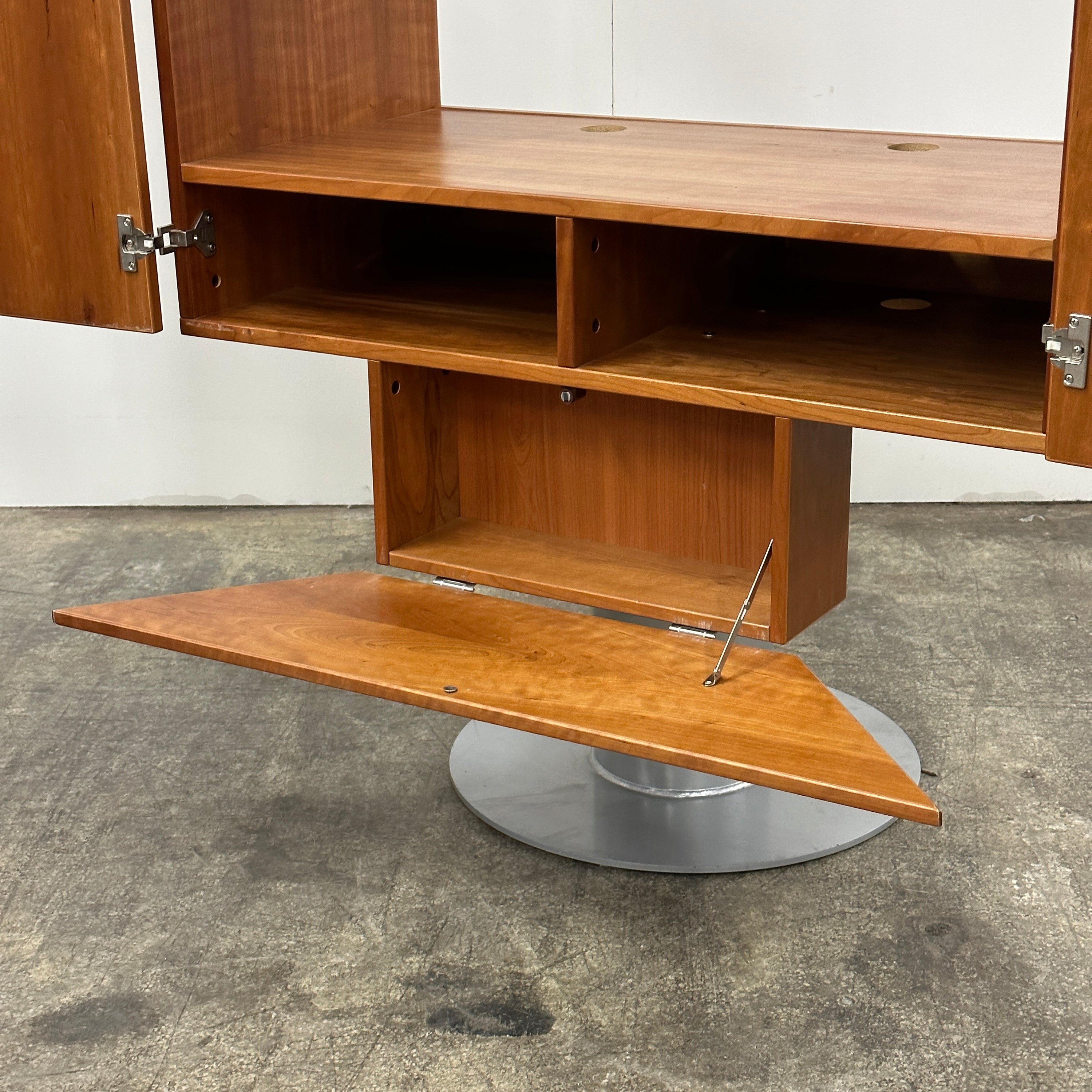 Rotating Danish Teak Bar Cabinet