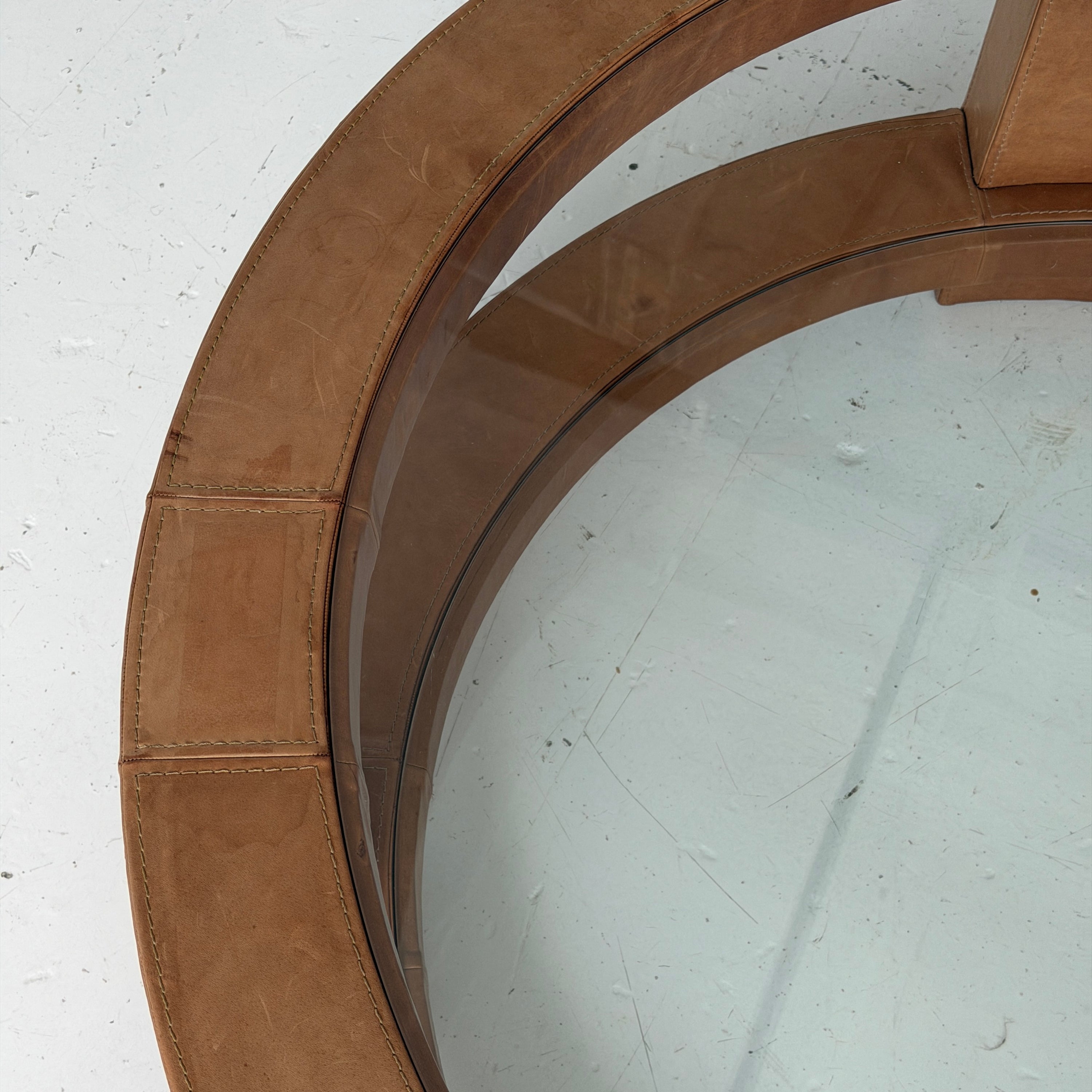 Belgian Leather Circular Coffee Table