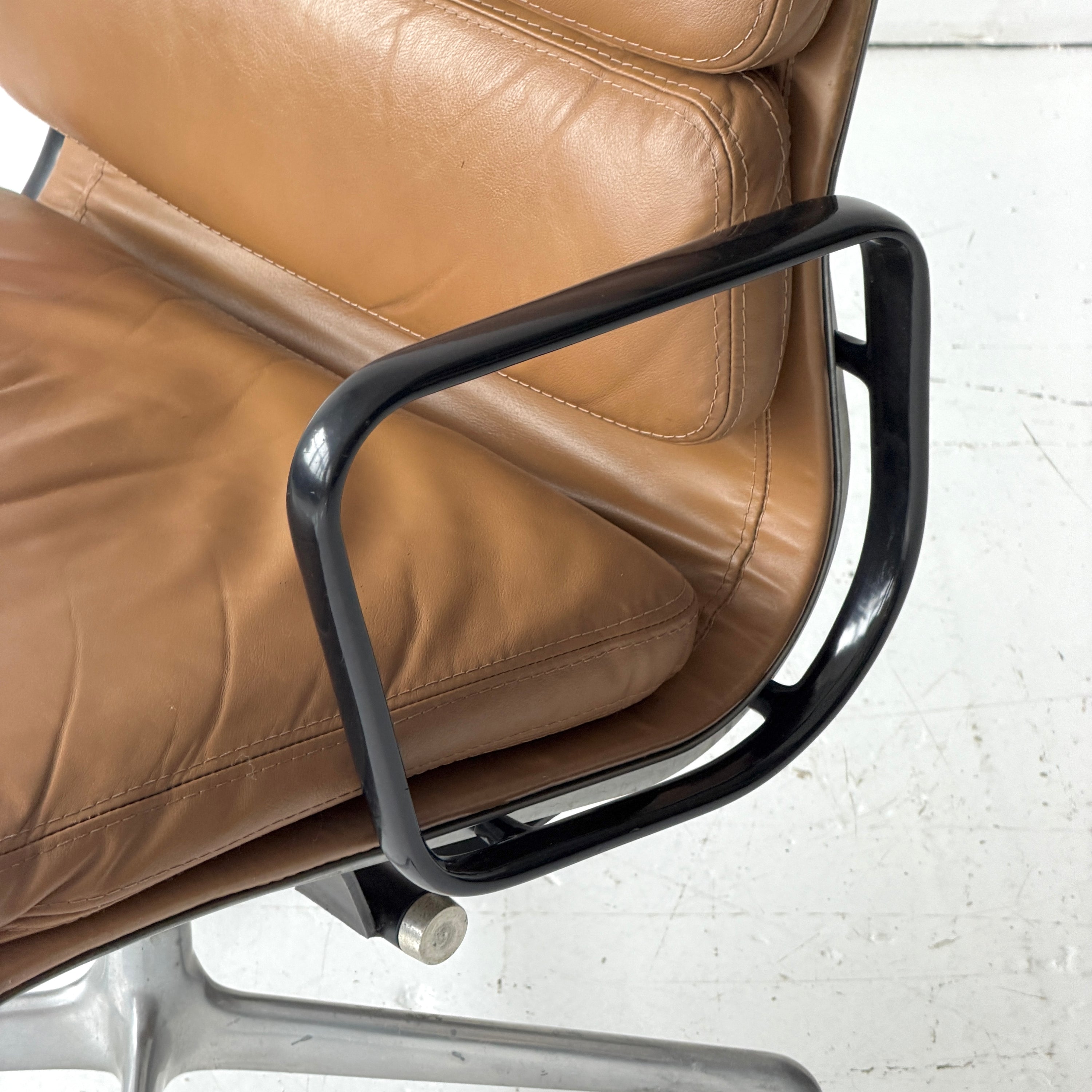 Soft Pad Desk Chair in Leather by Charles + Ray Eames for Herman Miller