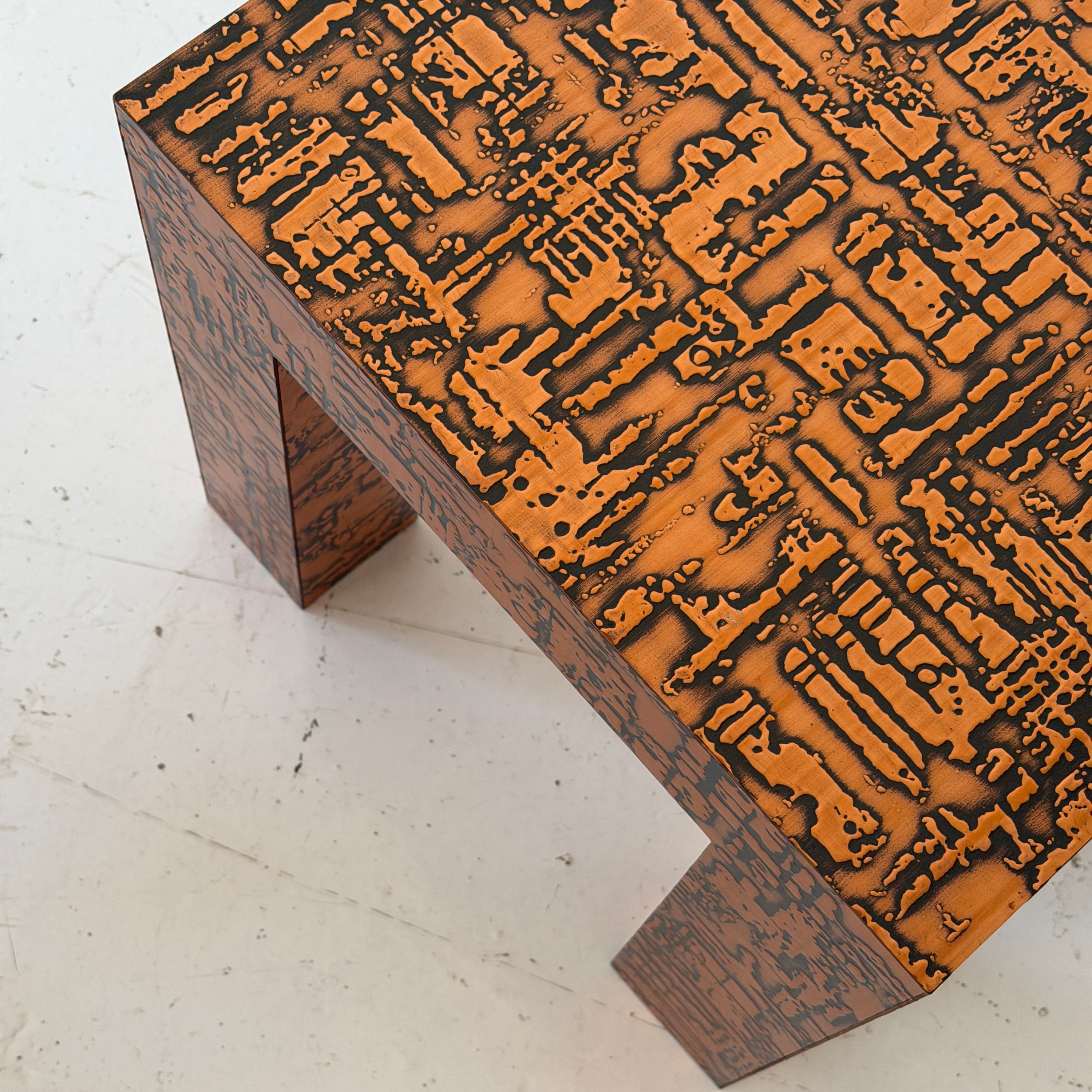 Embossed Copper Laminate Side Tables