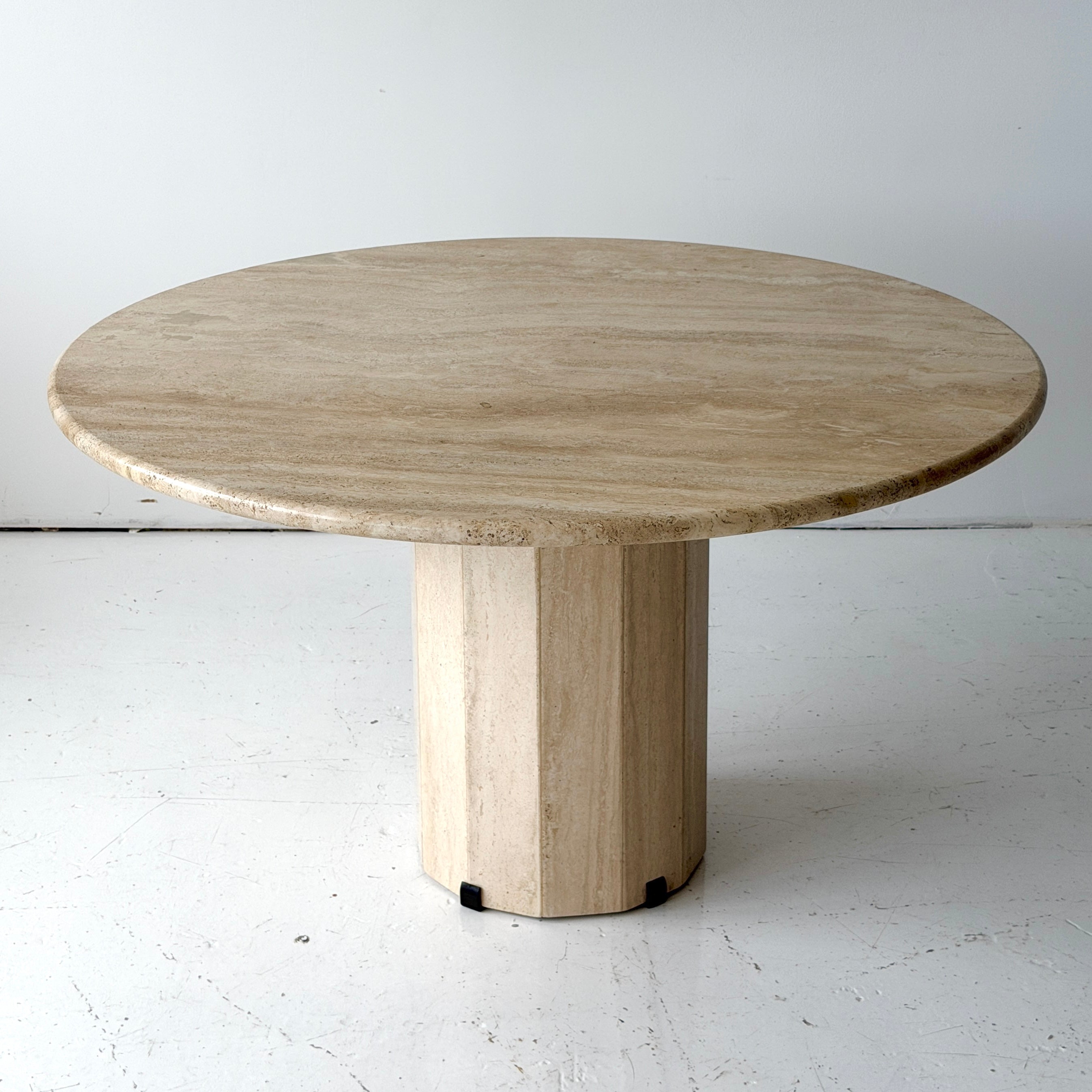 Travertine Circle Table by Stone International