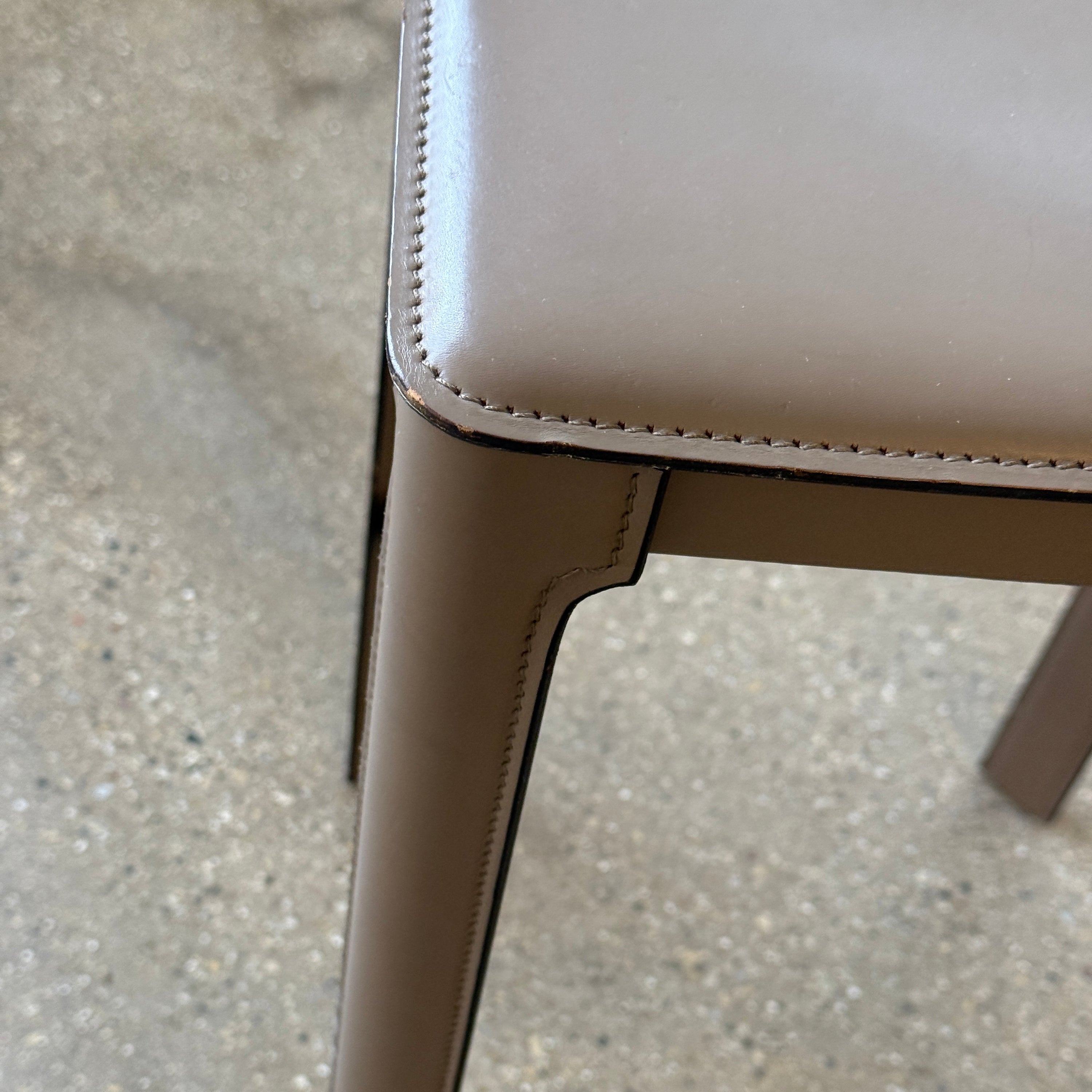 Italian Leather Bar Stools by Matteo Grassi