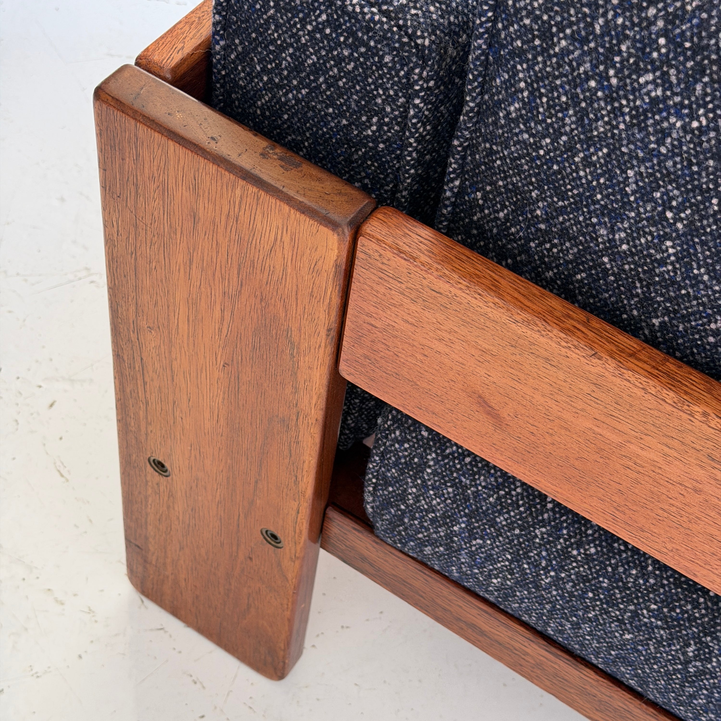 Rosewood Bastiano Chair by Afra + Tobia Scarpa for Gavina in Raf Simons Fabric