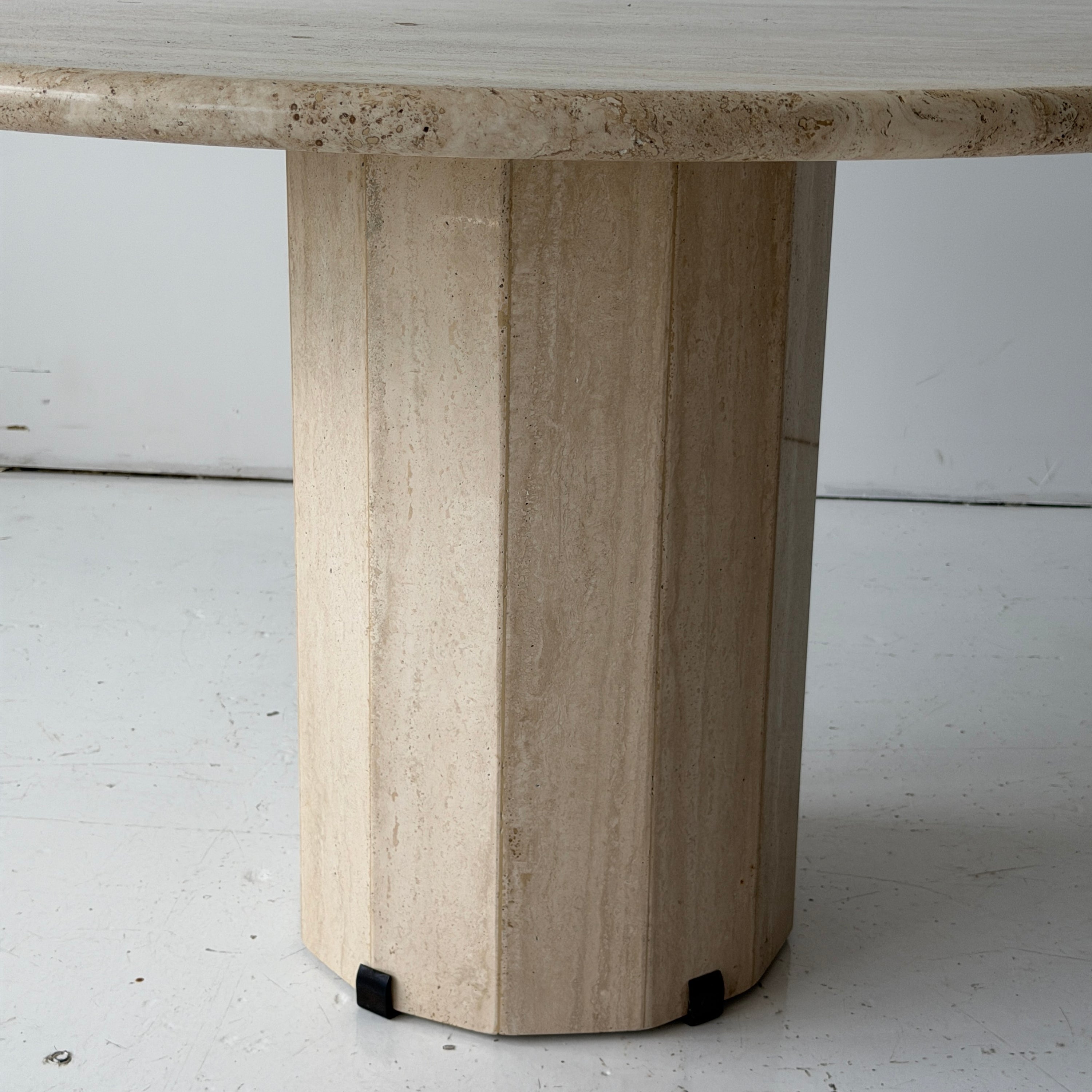 Travertine Circle Table by Stone International