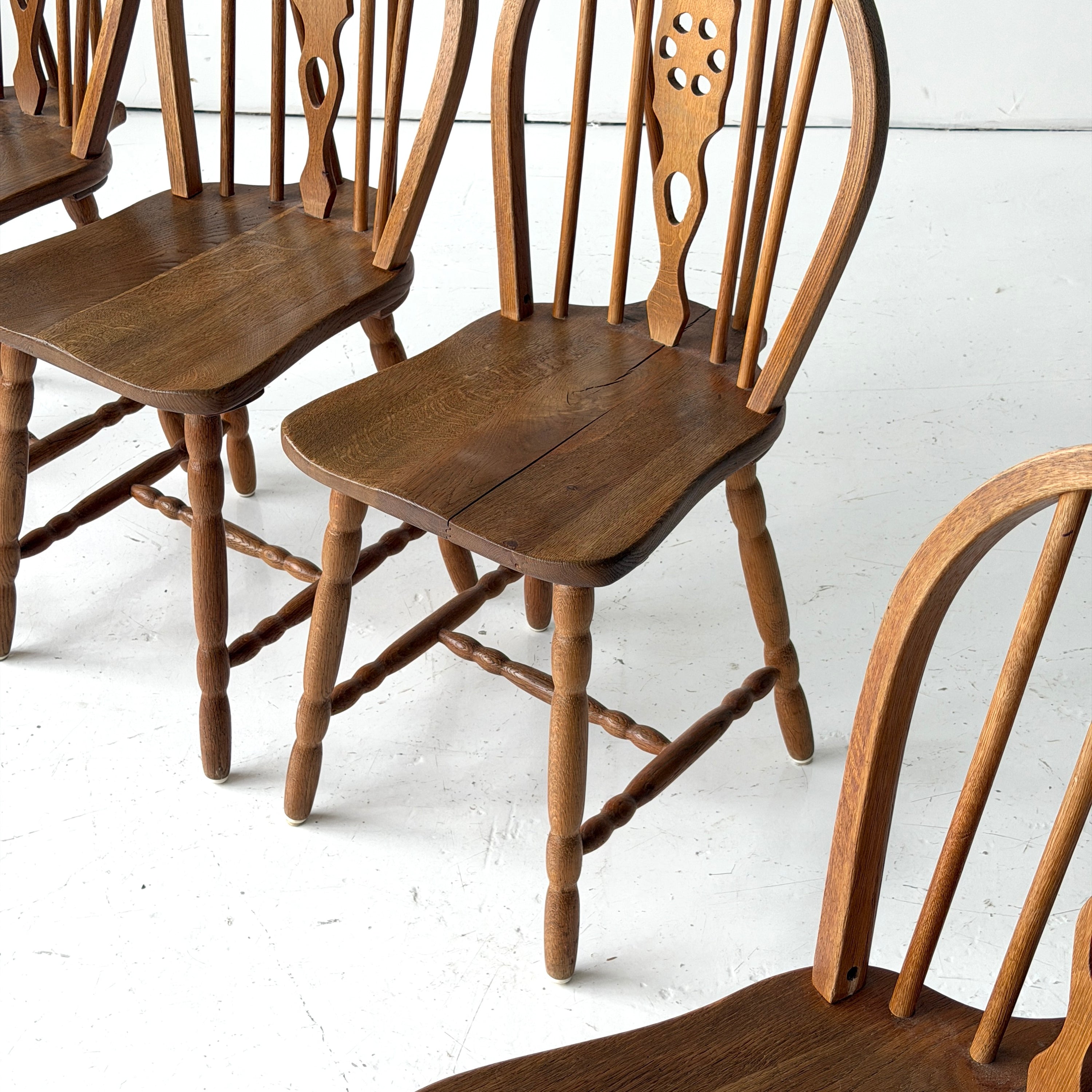 Scandinavian Oak Spindle Back Dining Chairs