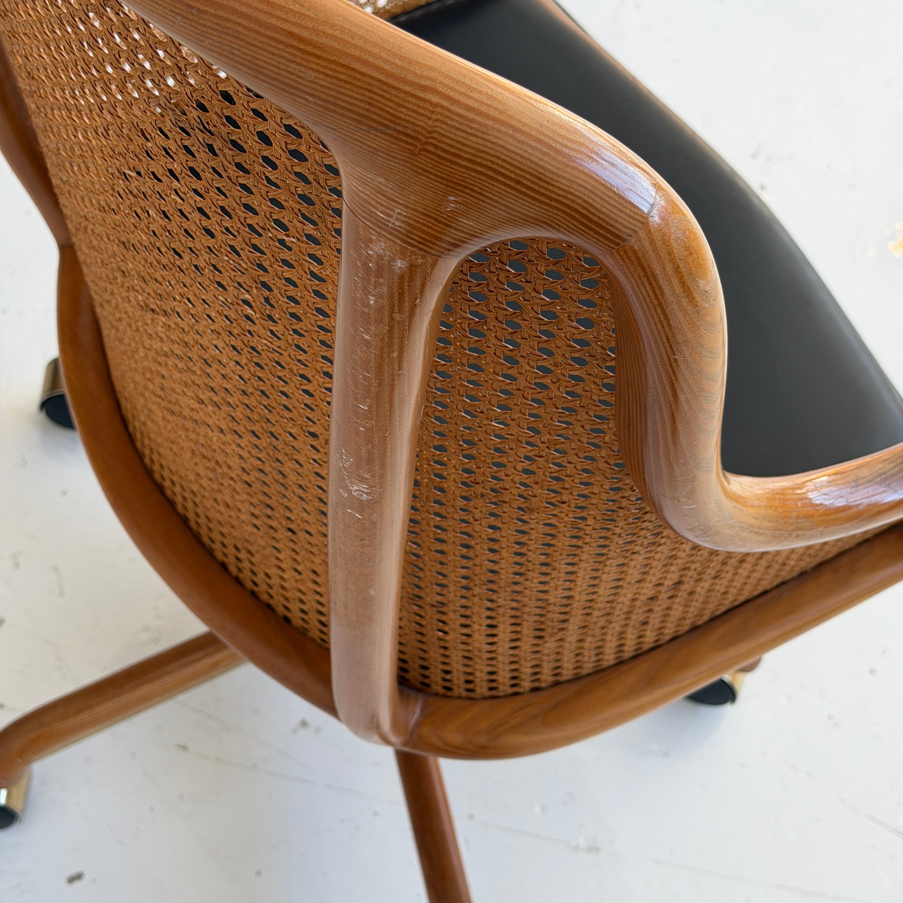 Caned Swivel Desk Chair by Ward Bennett