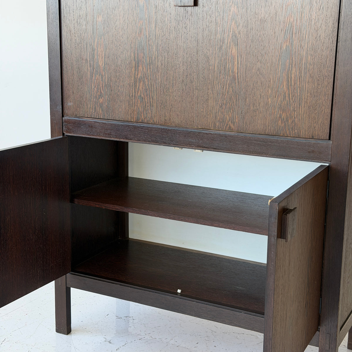 Belgian Wenge Wood Brutalist Cabinet