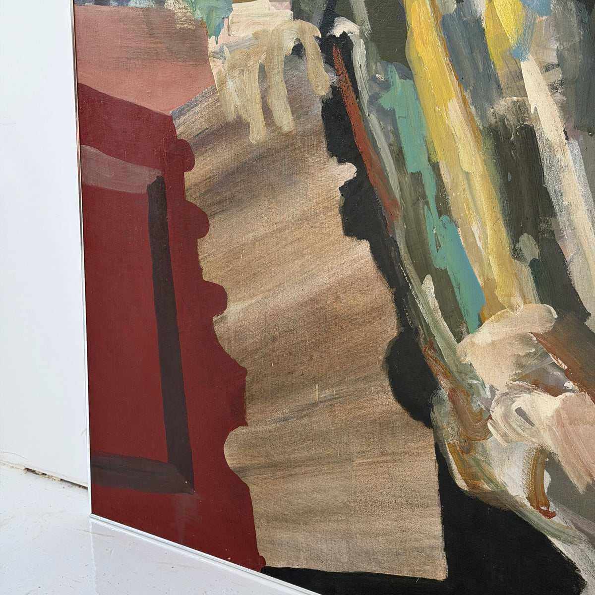 Monumental Figural Abstract Acrylic on Canvas Painting