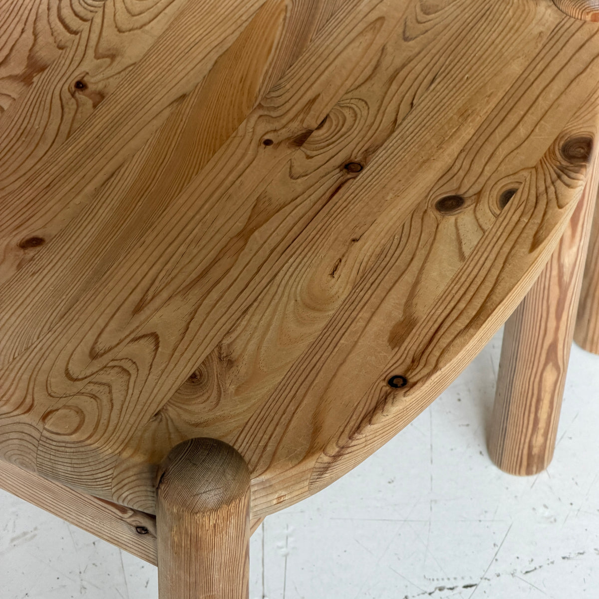 Pine Brutalist Dining Chairs by Rainier Daumillier
