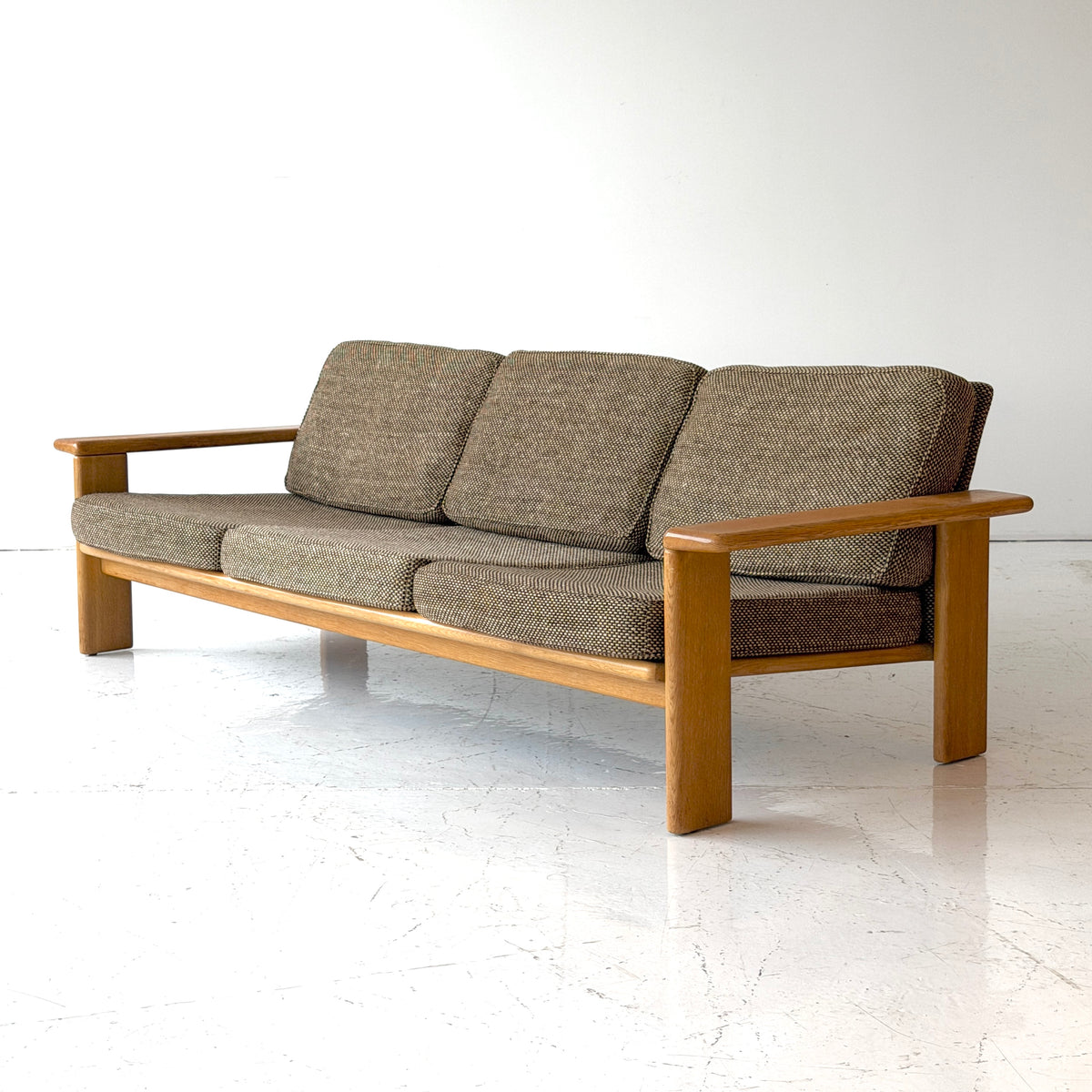 Belgian Oak Tweed Fabric Sofa