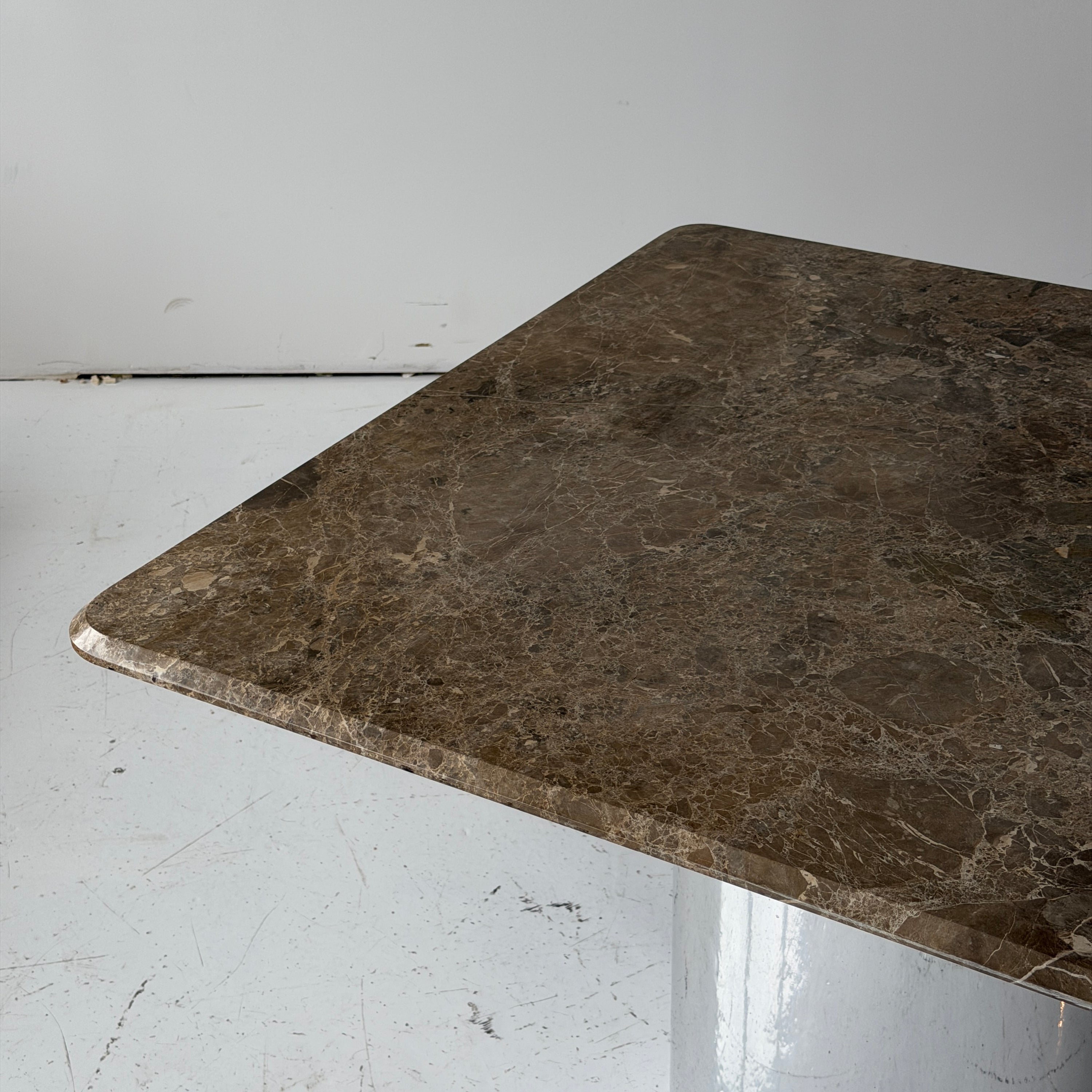 Chrome/Marble Square Dining Table