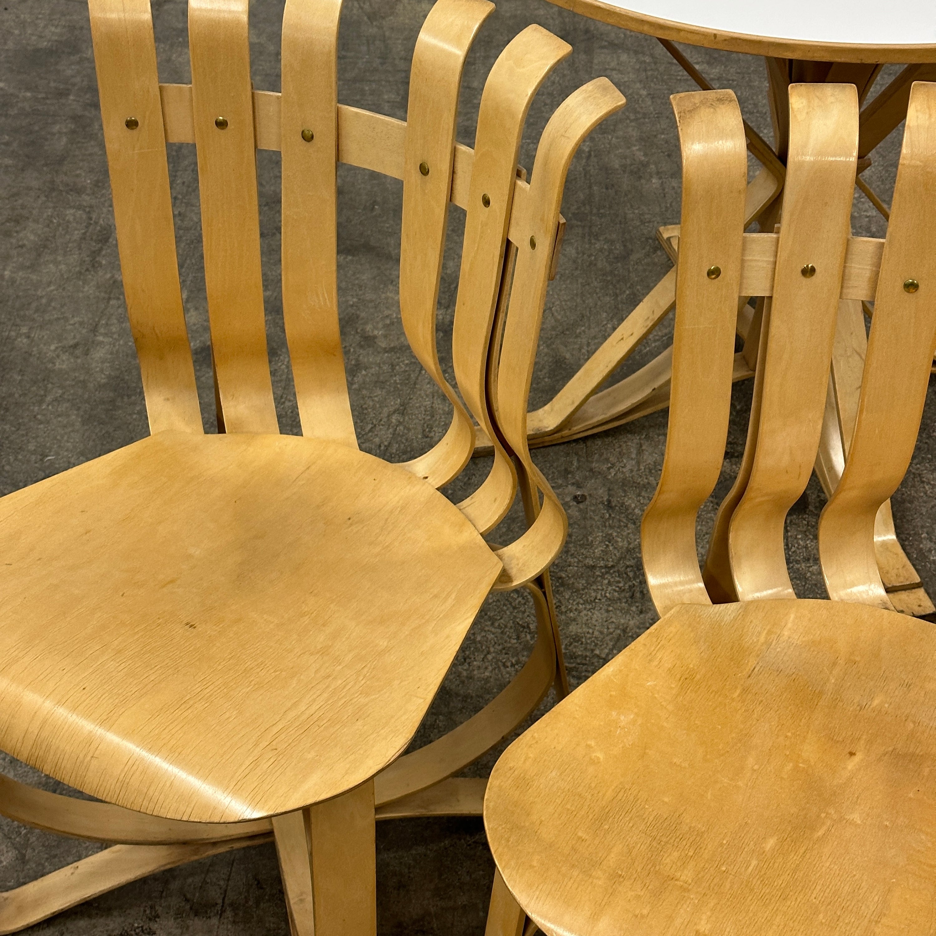 Hat Trick Chairs + Face Off Table Set by Frank Gehry for Knoll