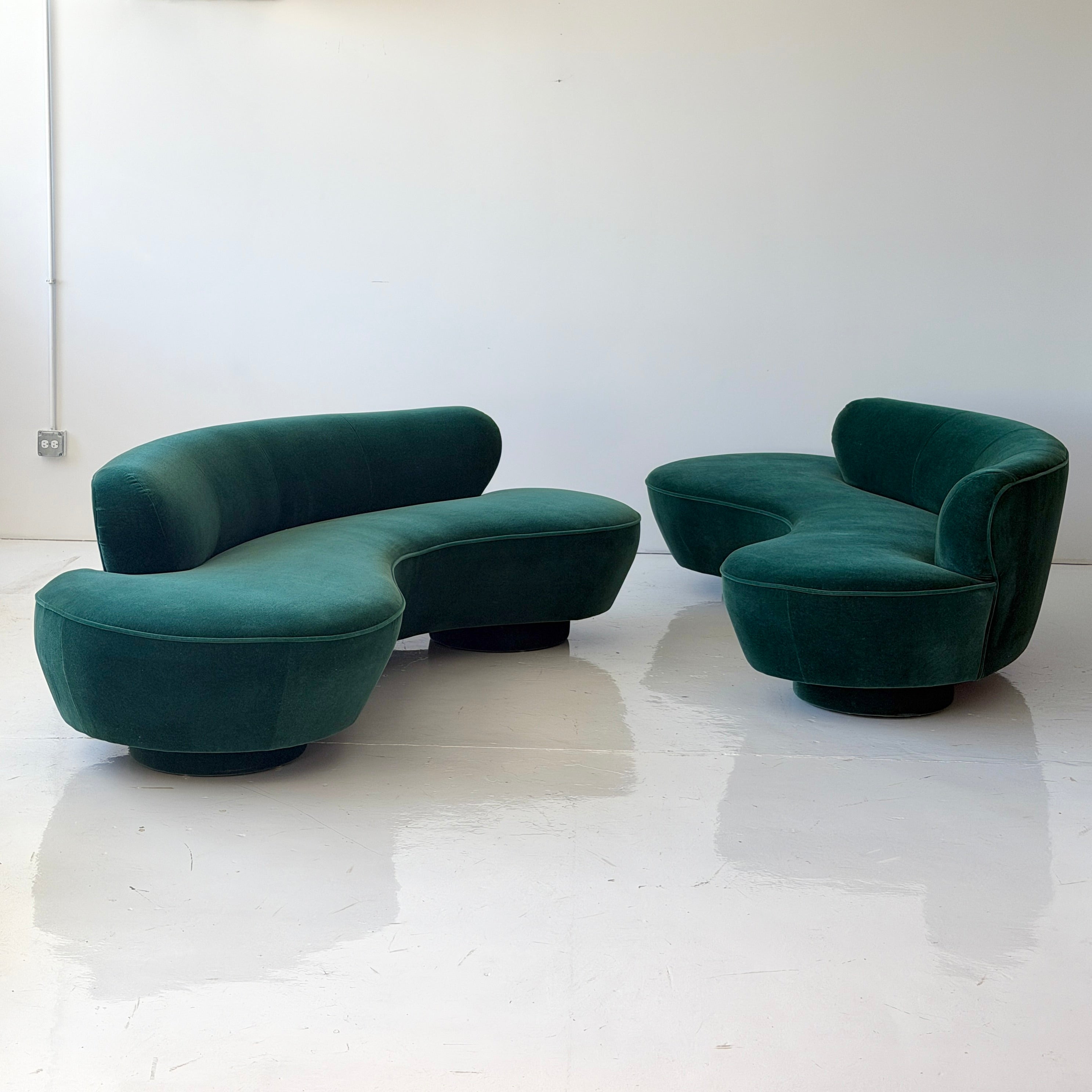 Cloud Serpentine Sofas by Vladimir Kagan for Directional in Mohair