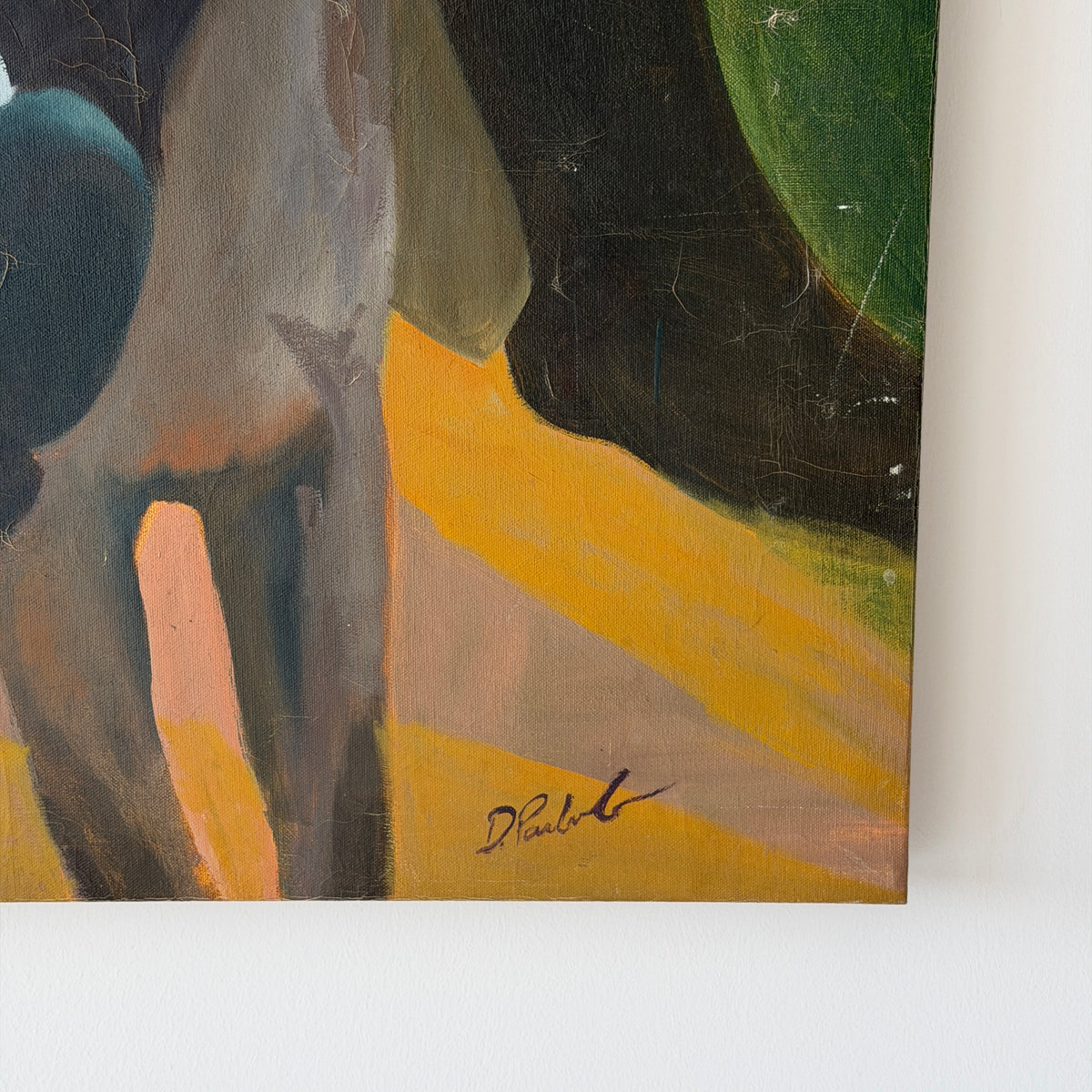 Figural Abstract Acrylic on Canvas Painting