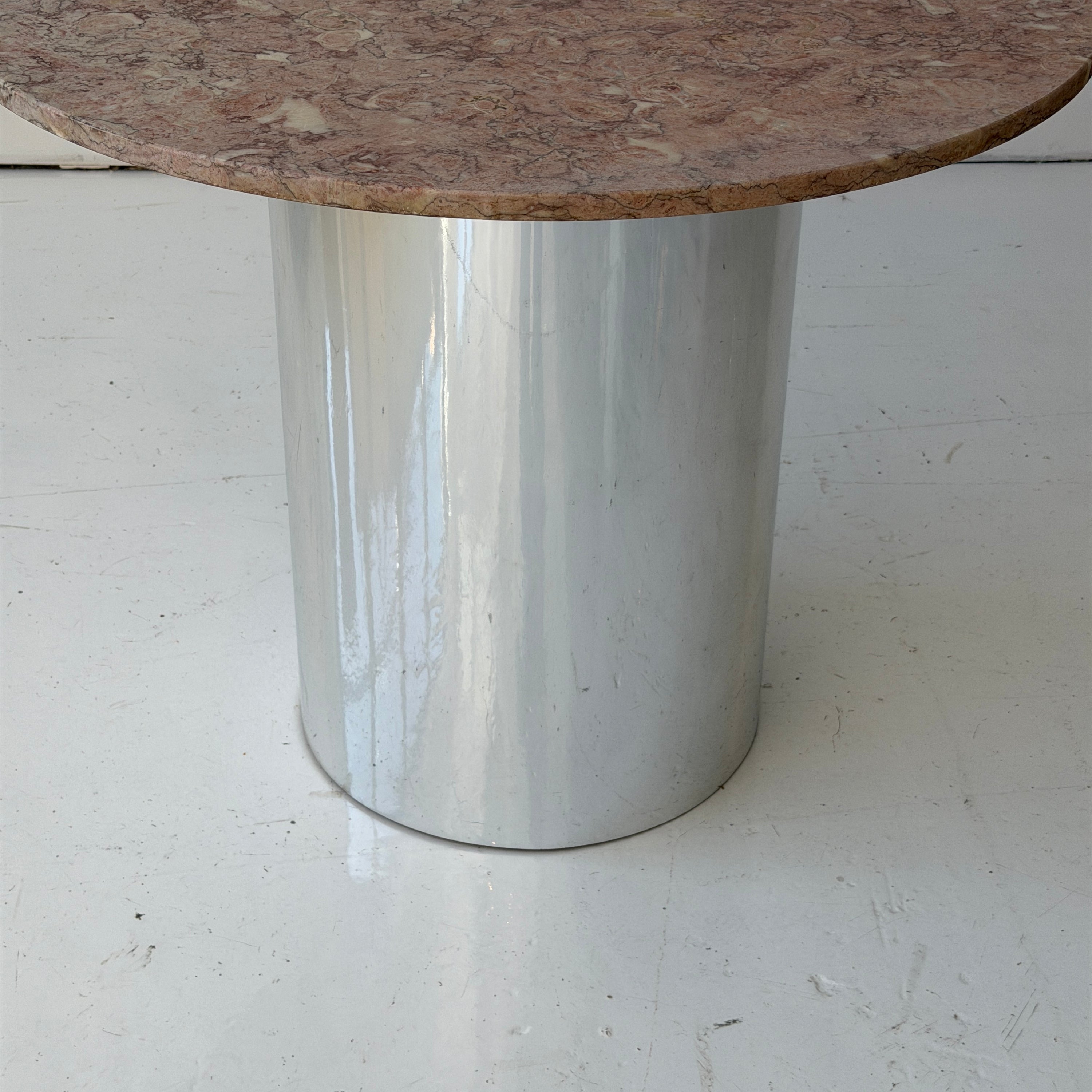 Chrome/Marble Circular Dining Table