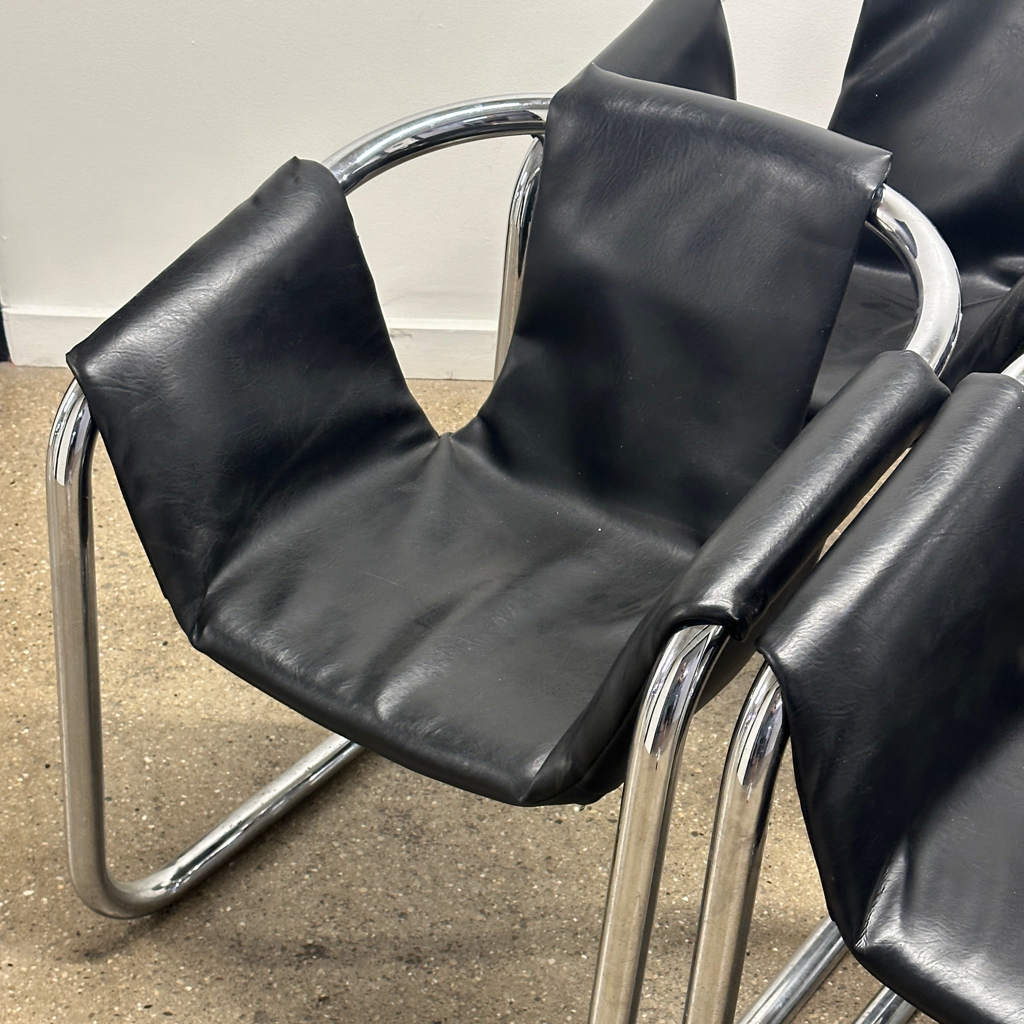 Zermatt Tubular Chrome Sling Chairs by Vecta