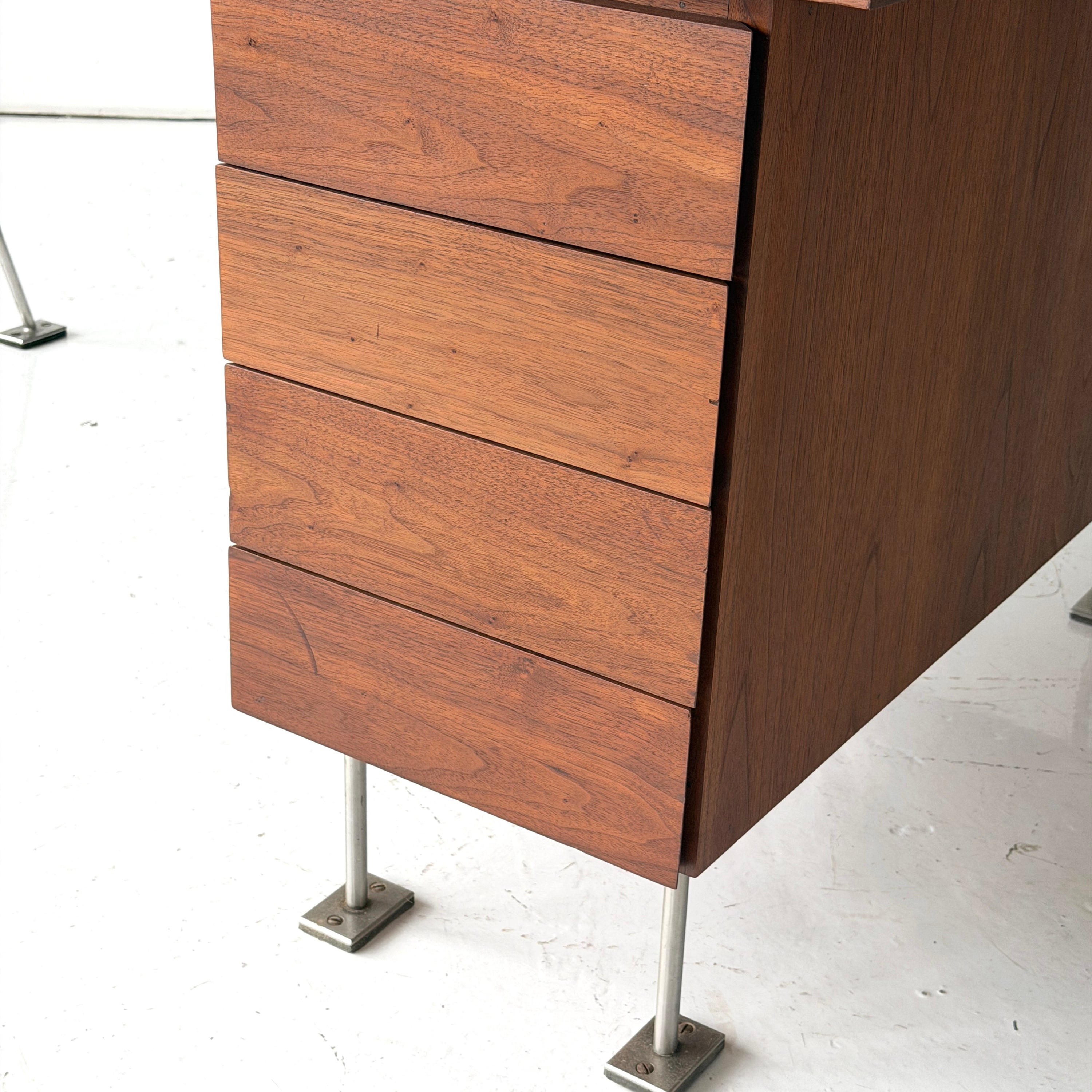 Two Sided Executive Walnut Desk